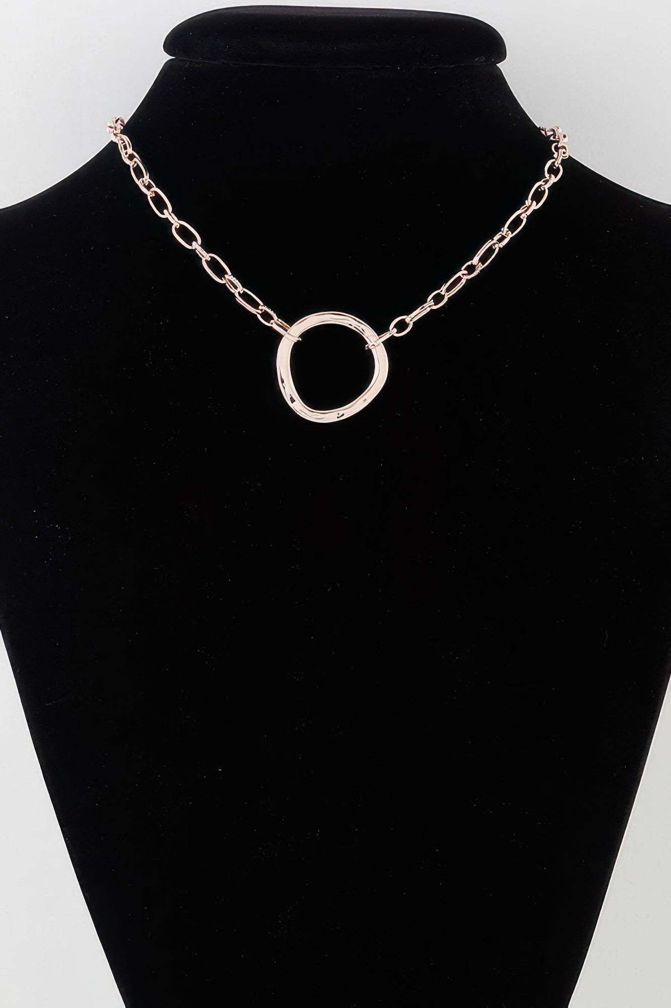 Hammered Hoop Chain Necklace product image