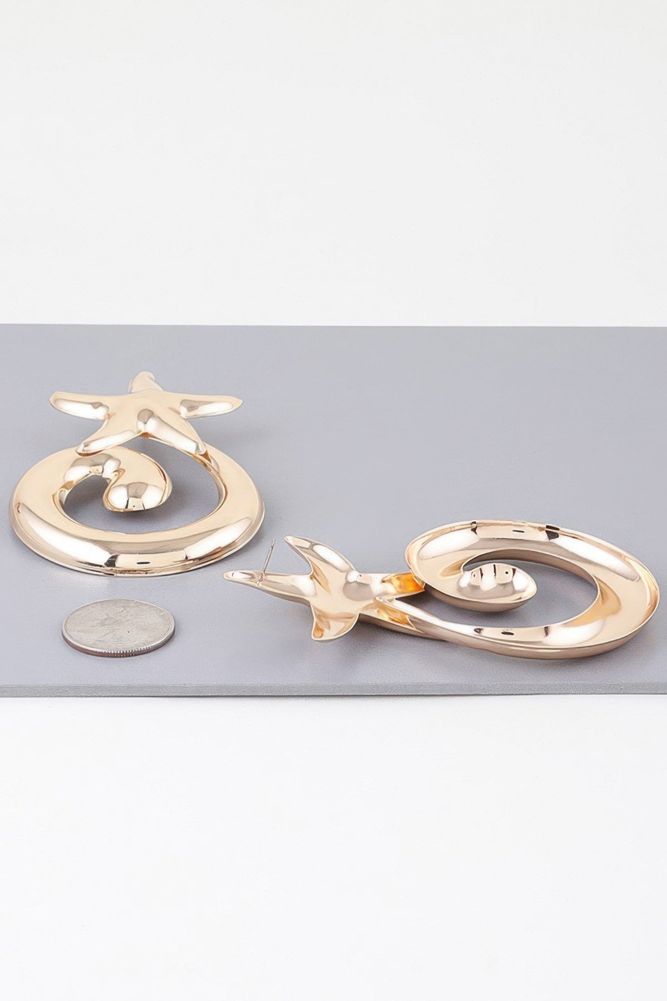 Abstract Shiny Twisted Plate Earrings product image