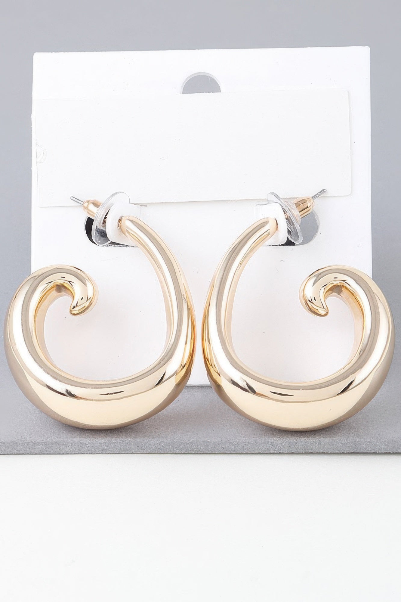 Shiny Wave Curl Hoop Earrings product image