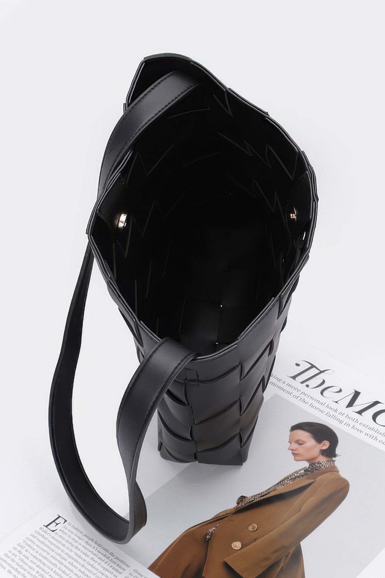 Faux Leather Braided Shoulder Bag W Pouch product image