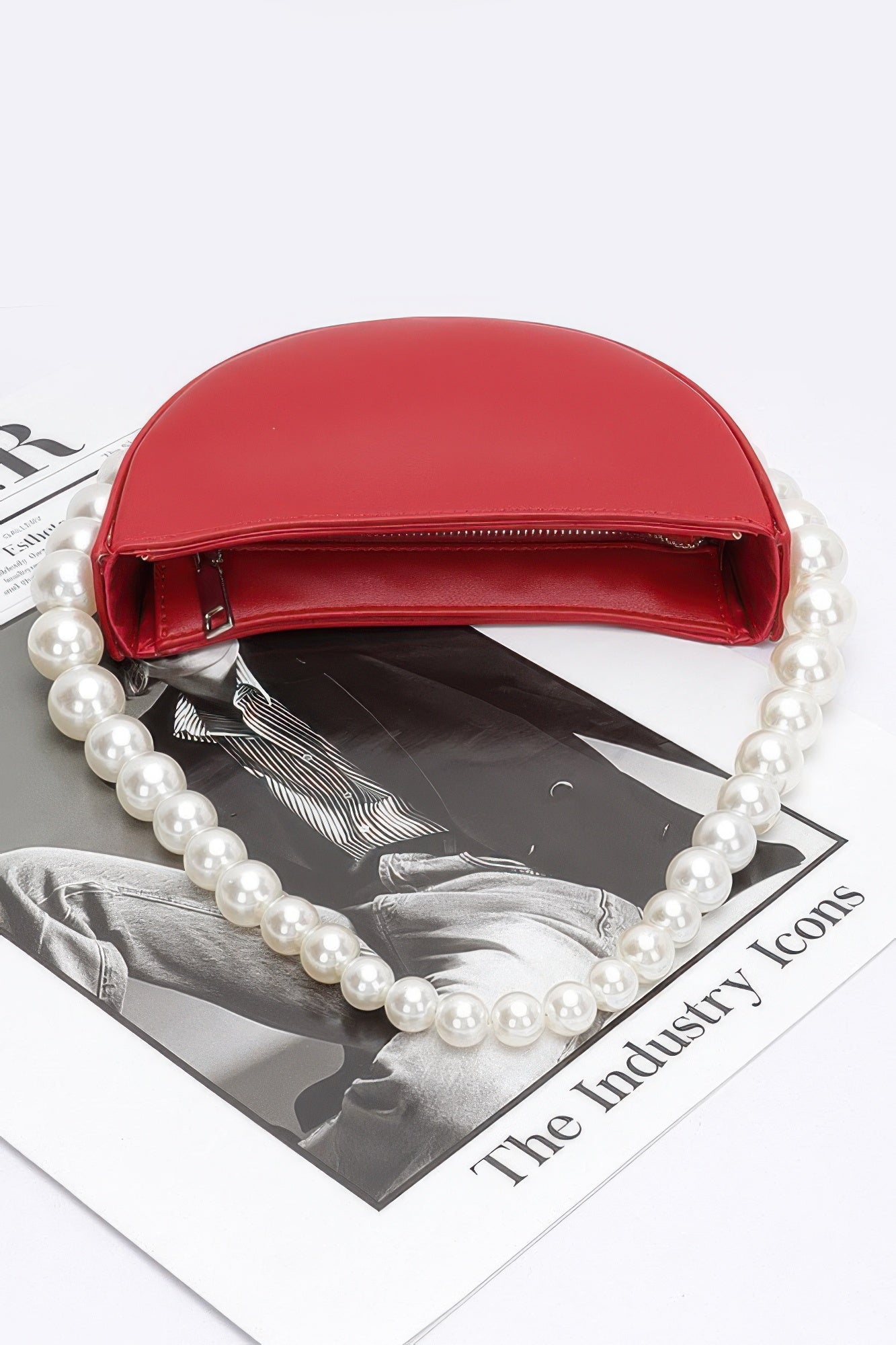 Faux Pearl Handle Half Moon Bag product image