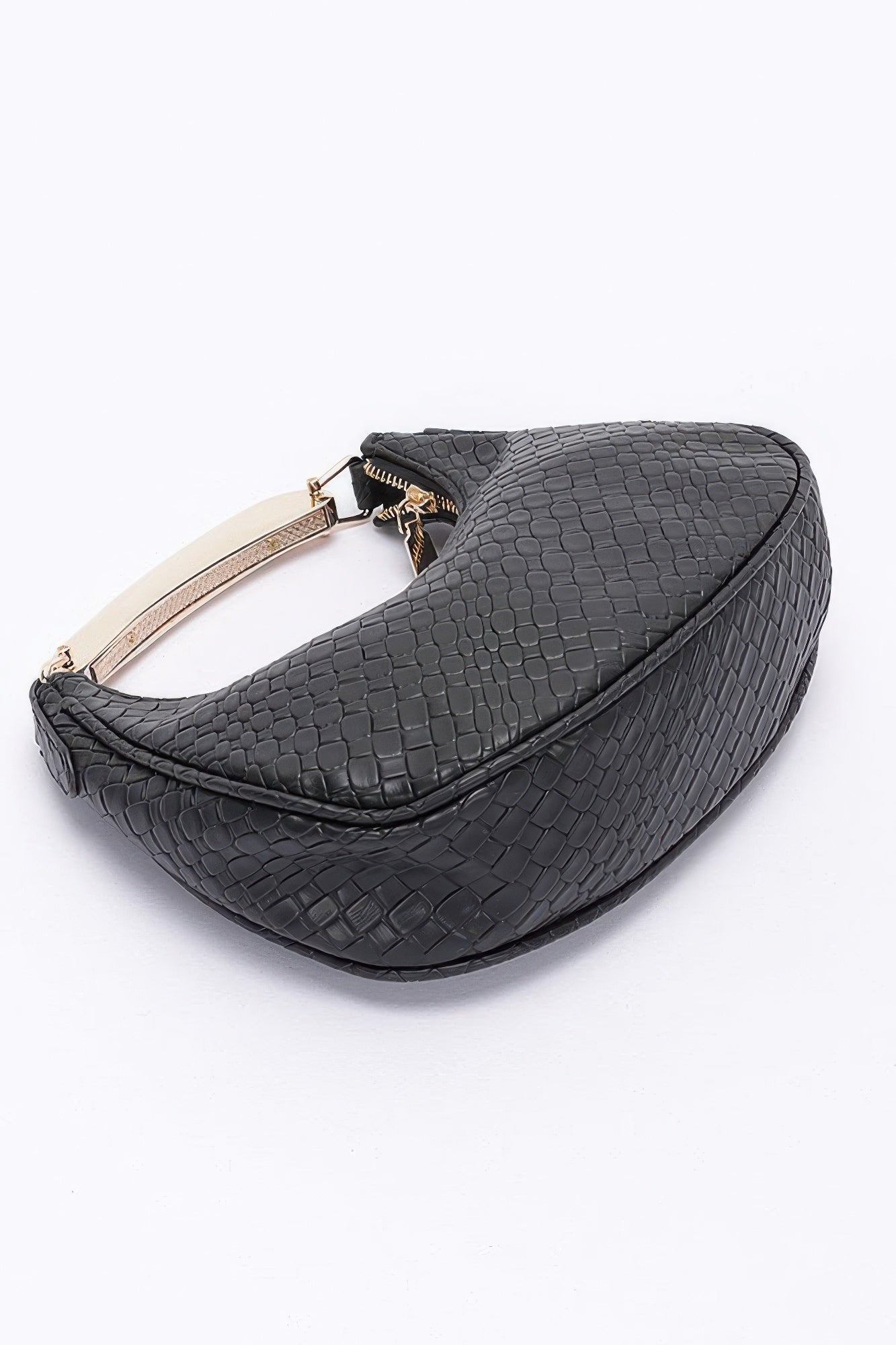 Embossed Faux Leather Metal Handle Bag product image