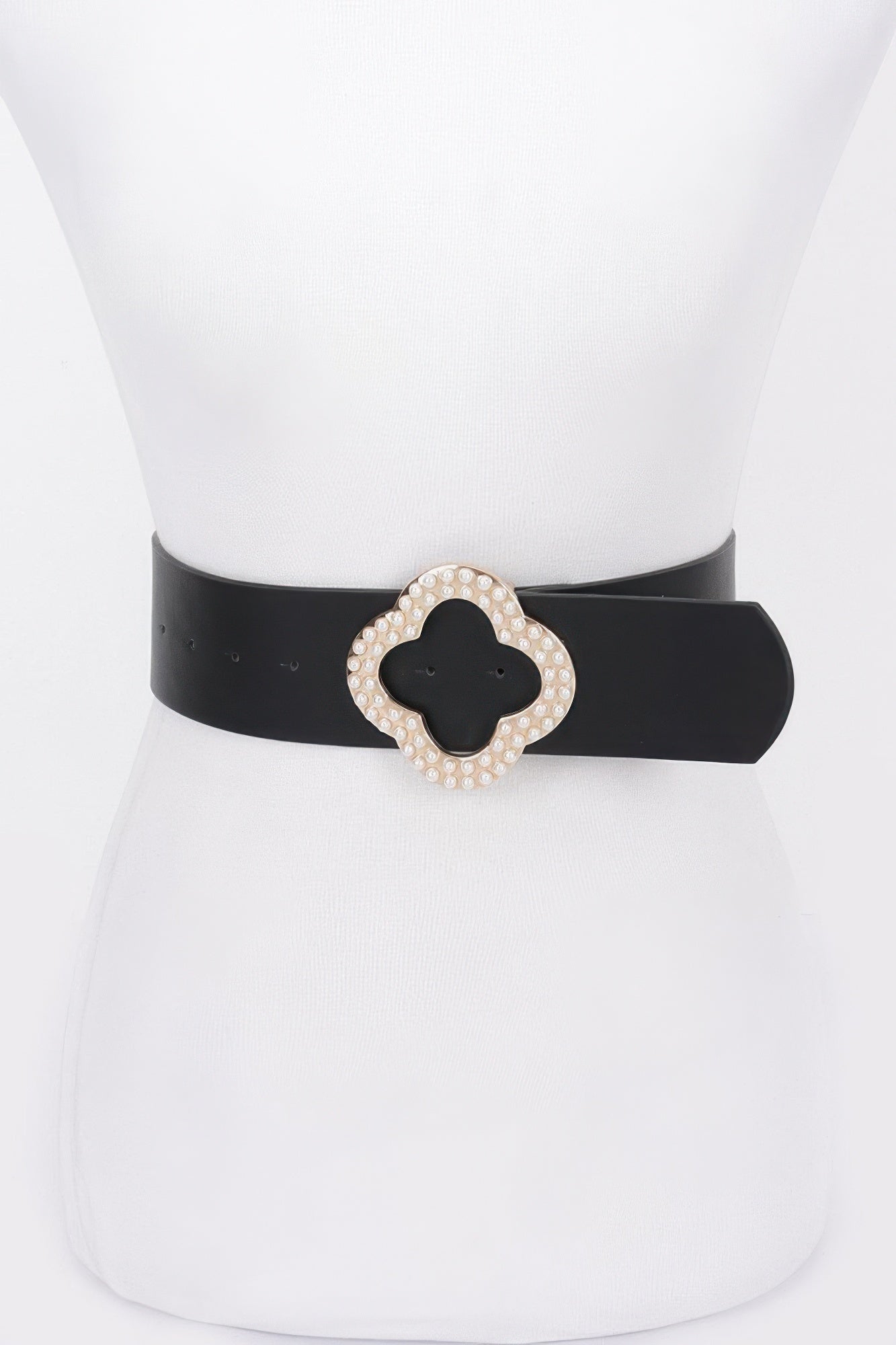 Pearl Metal Buckle Metallic Stretch Belt product image
