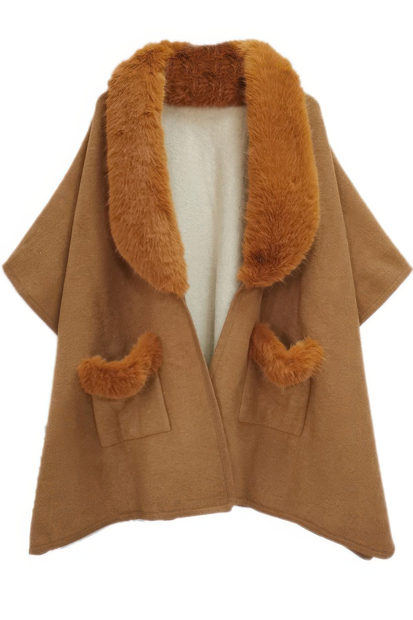 Faux Fur Collar Kimono product image