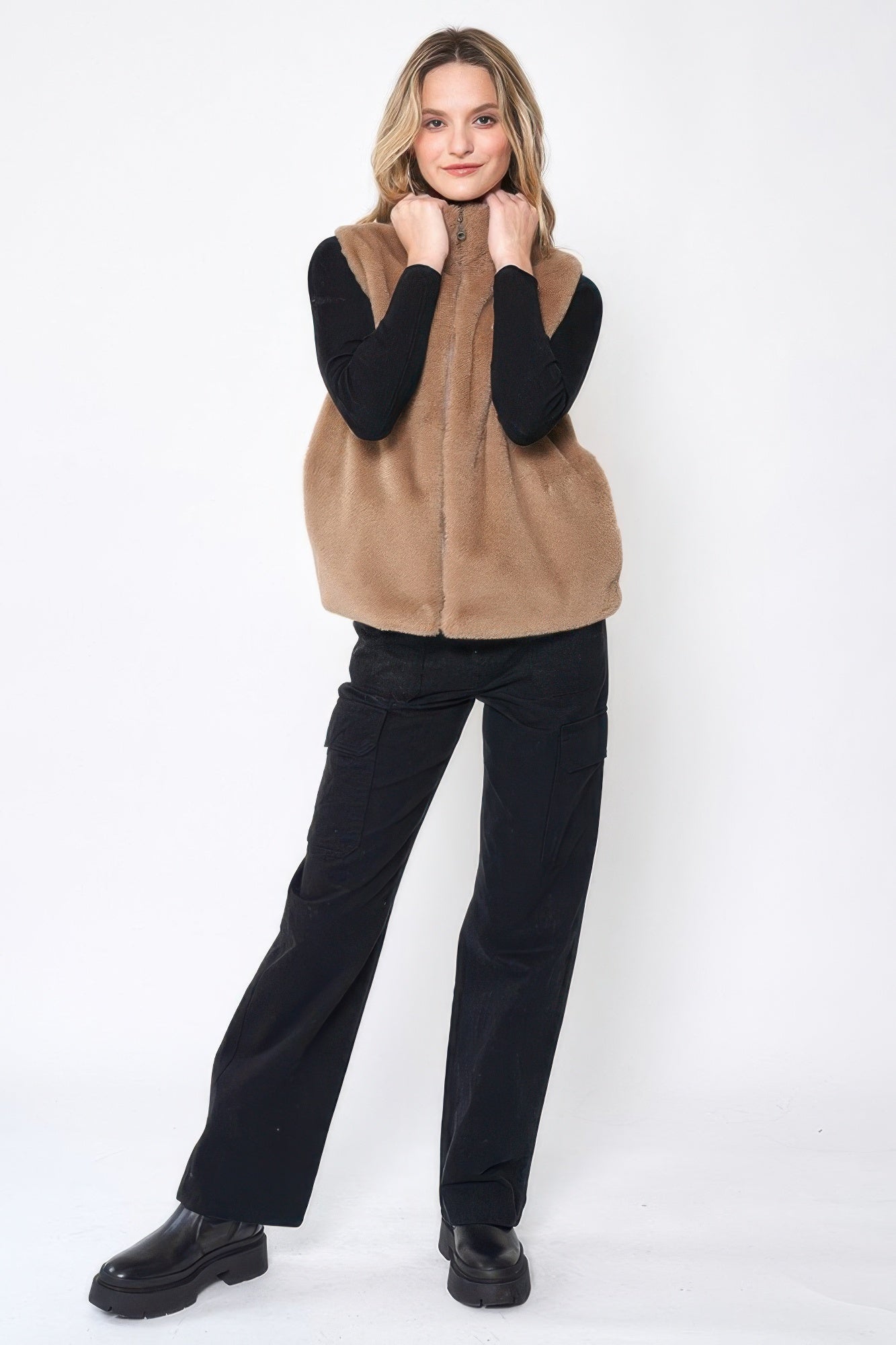 Solid Faux Fur Vest product image