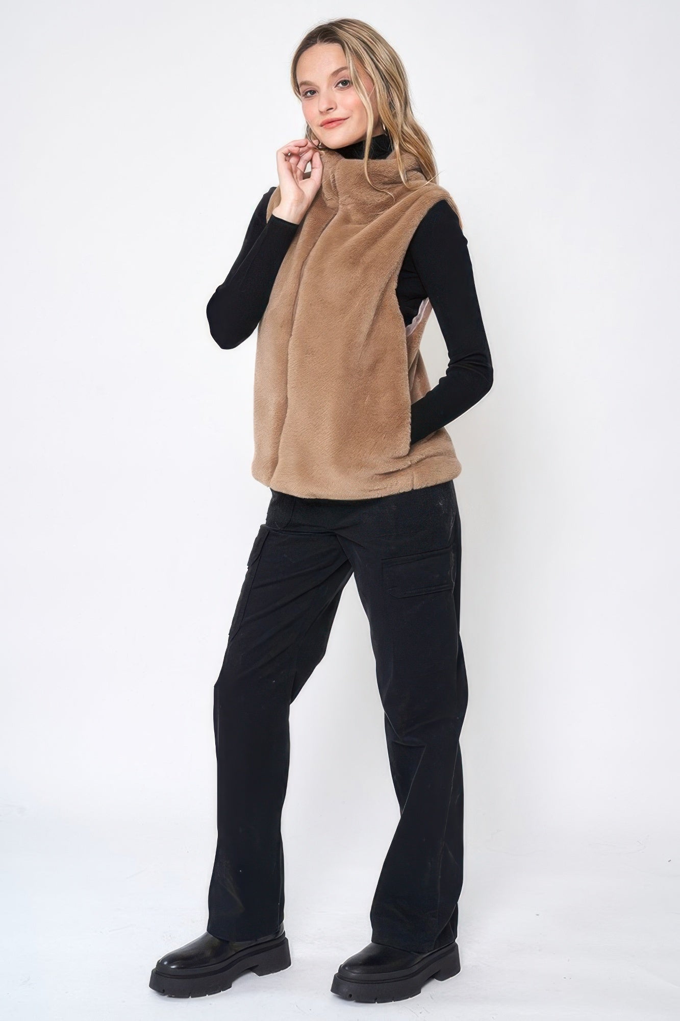 Solid Faux Fur Vest product image