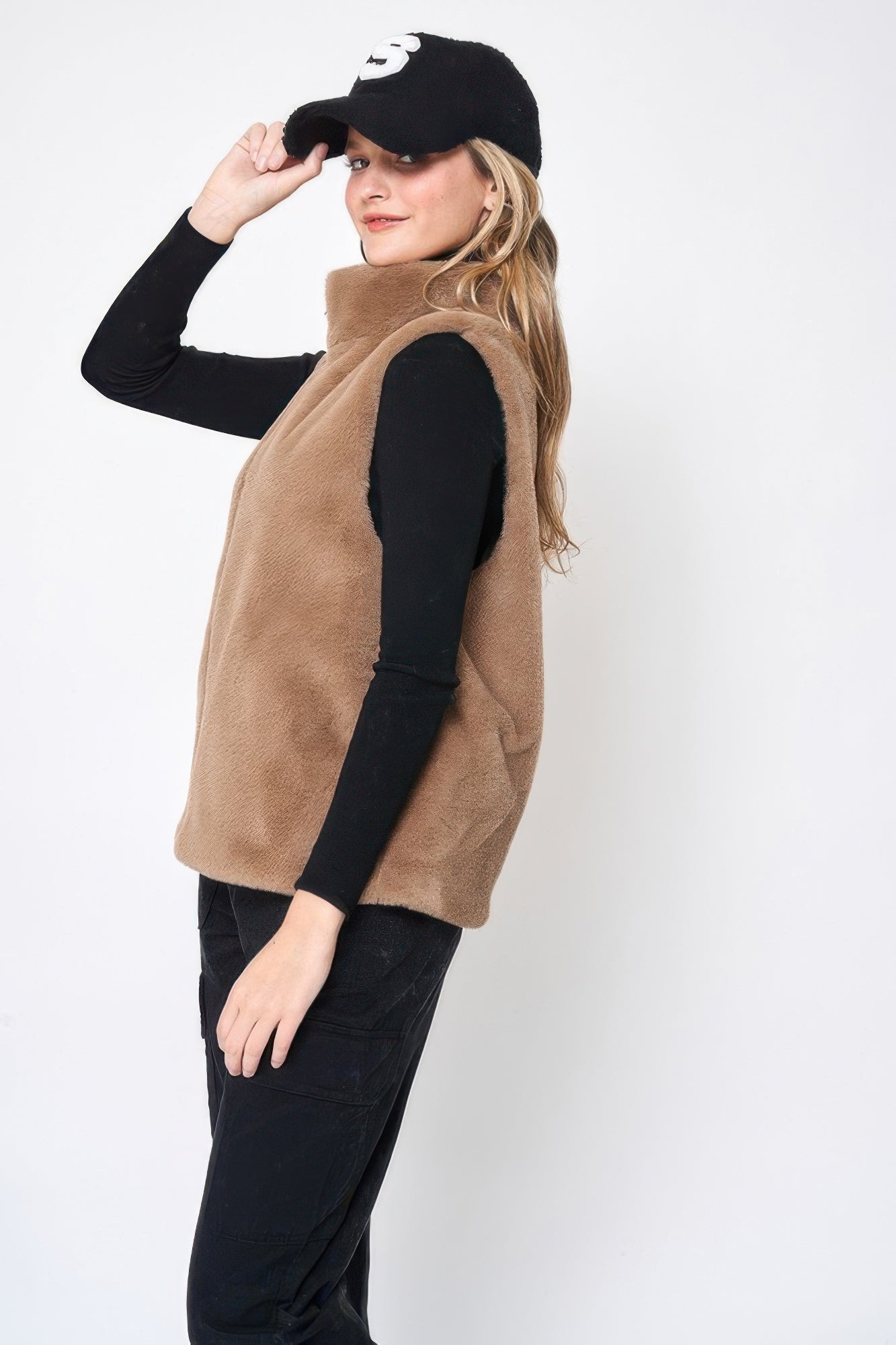 Solid Faux Fur Vest product image