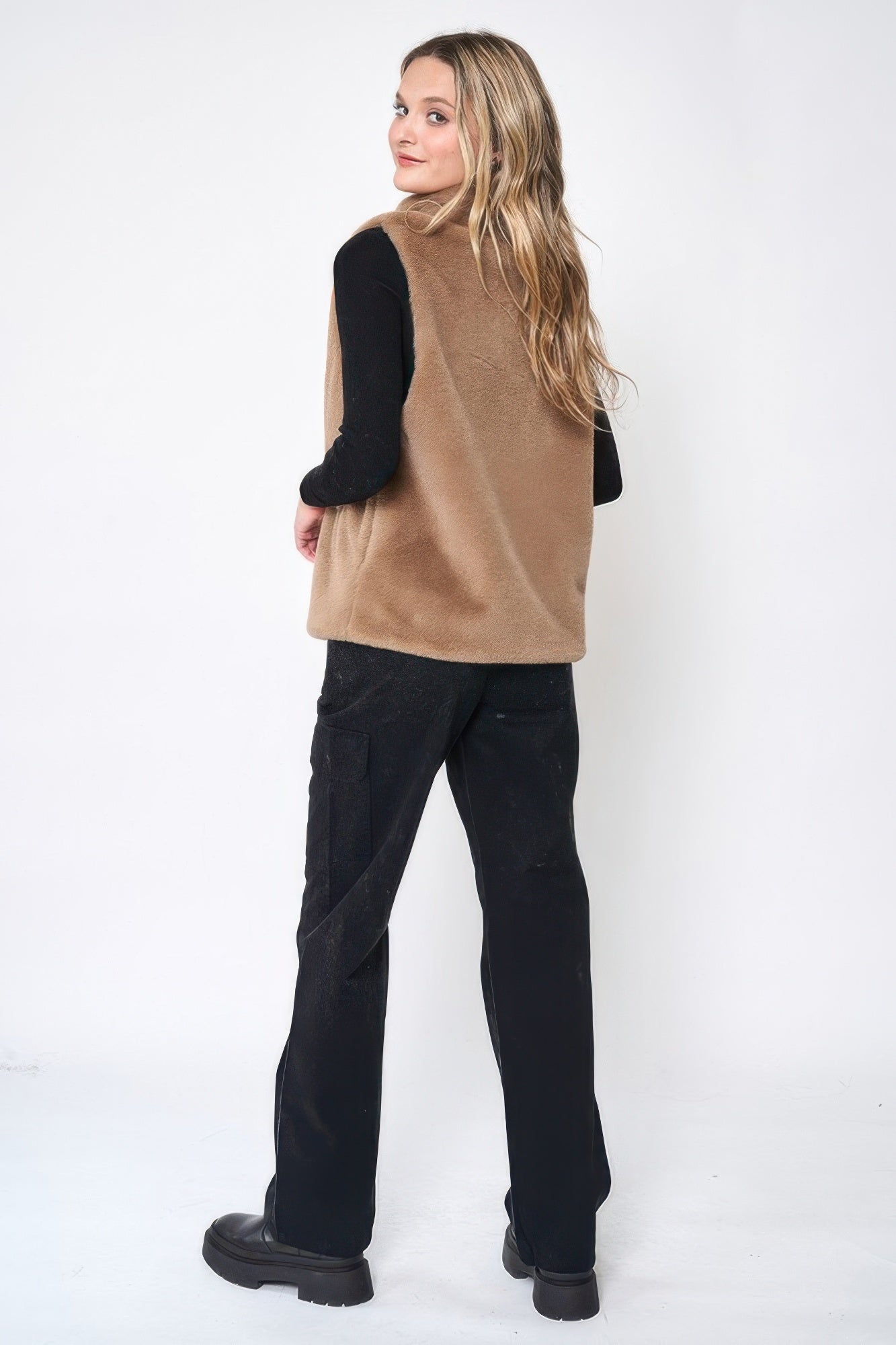 Solid Faux Fur Vest product image