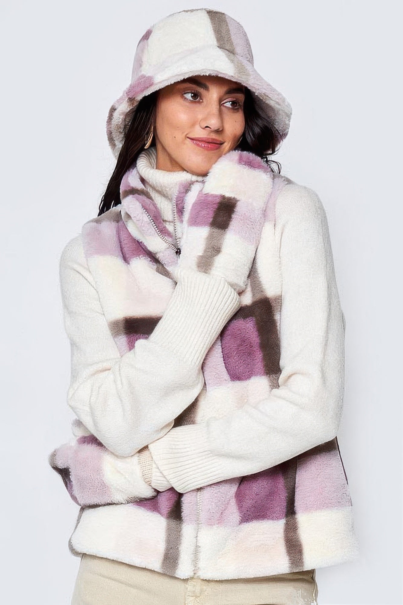 Plaid Faux Fur Vest product image