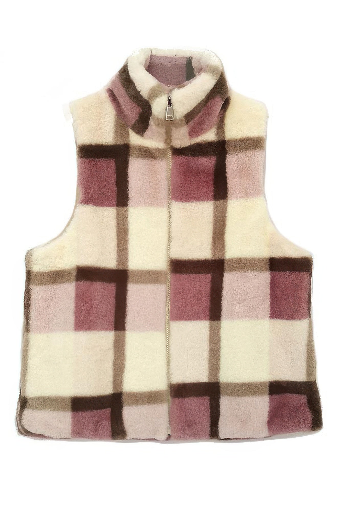 Plaid Faux Fur Vest product image