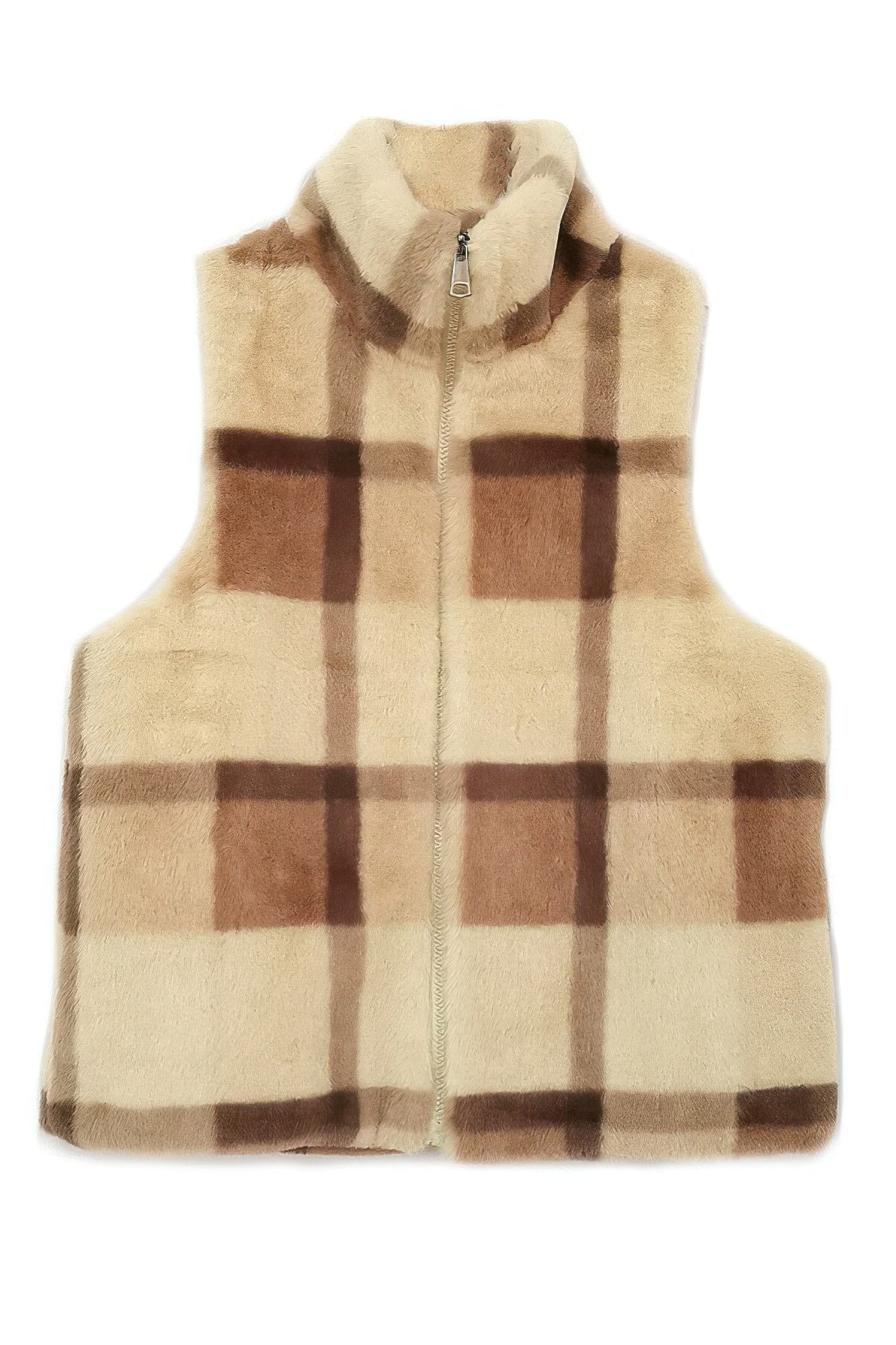 Plaid Faux Fur Vest product image
