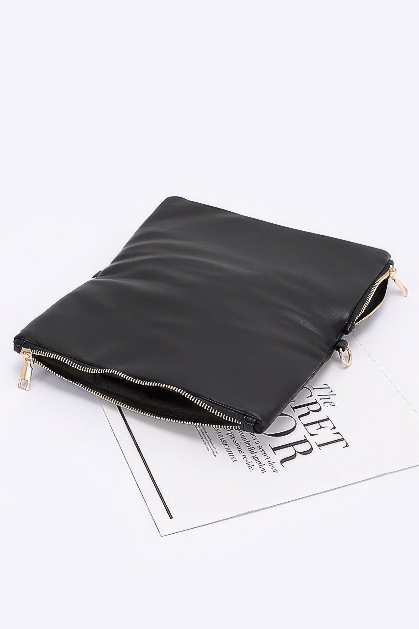 Quilted Faux Leather Half Folded Cltuch product image