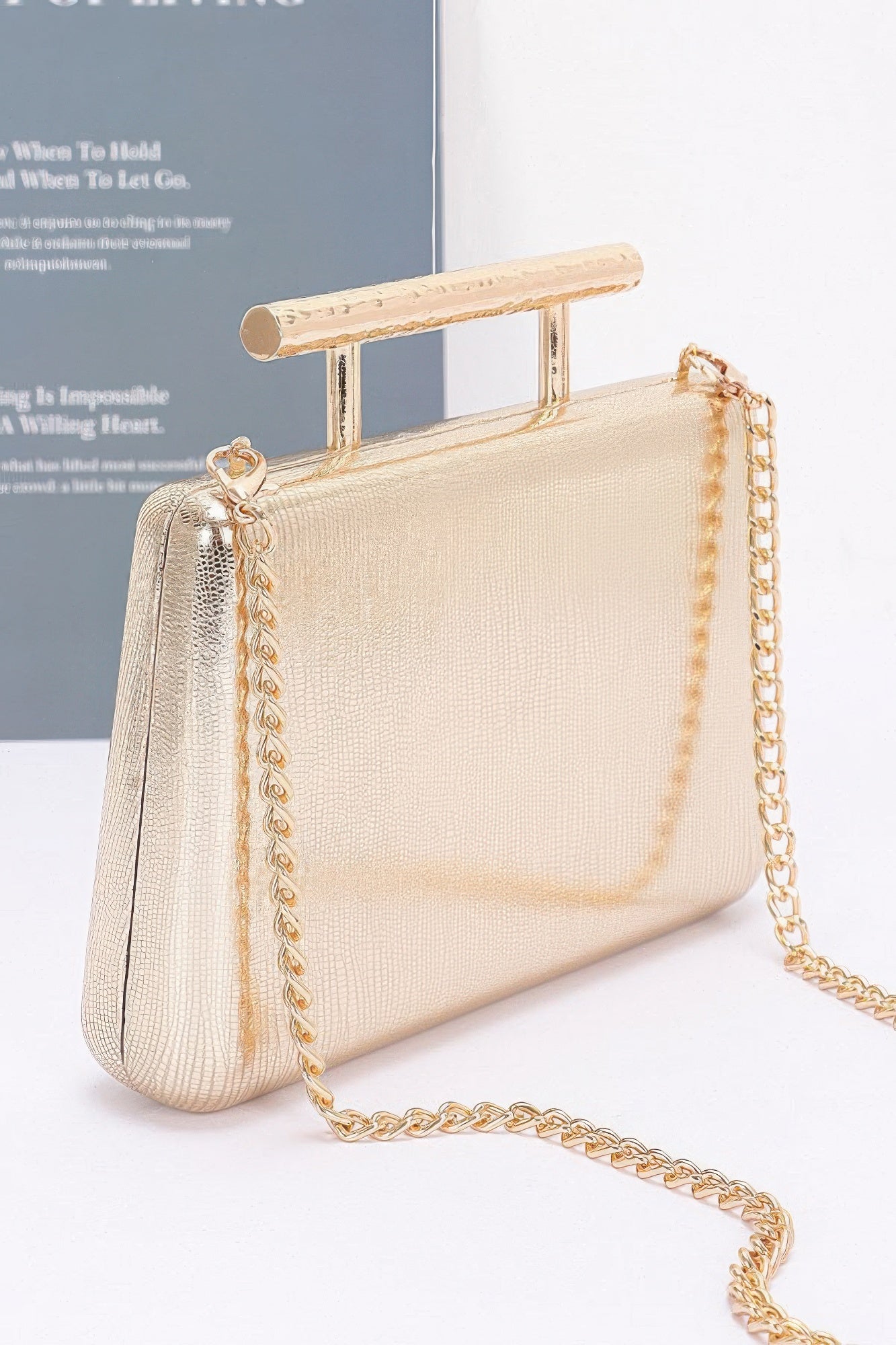 Metal Handle Top Case Clutch product image