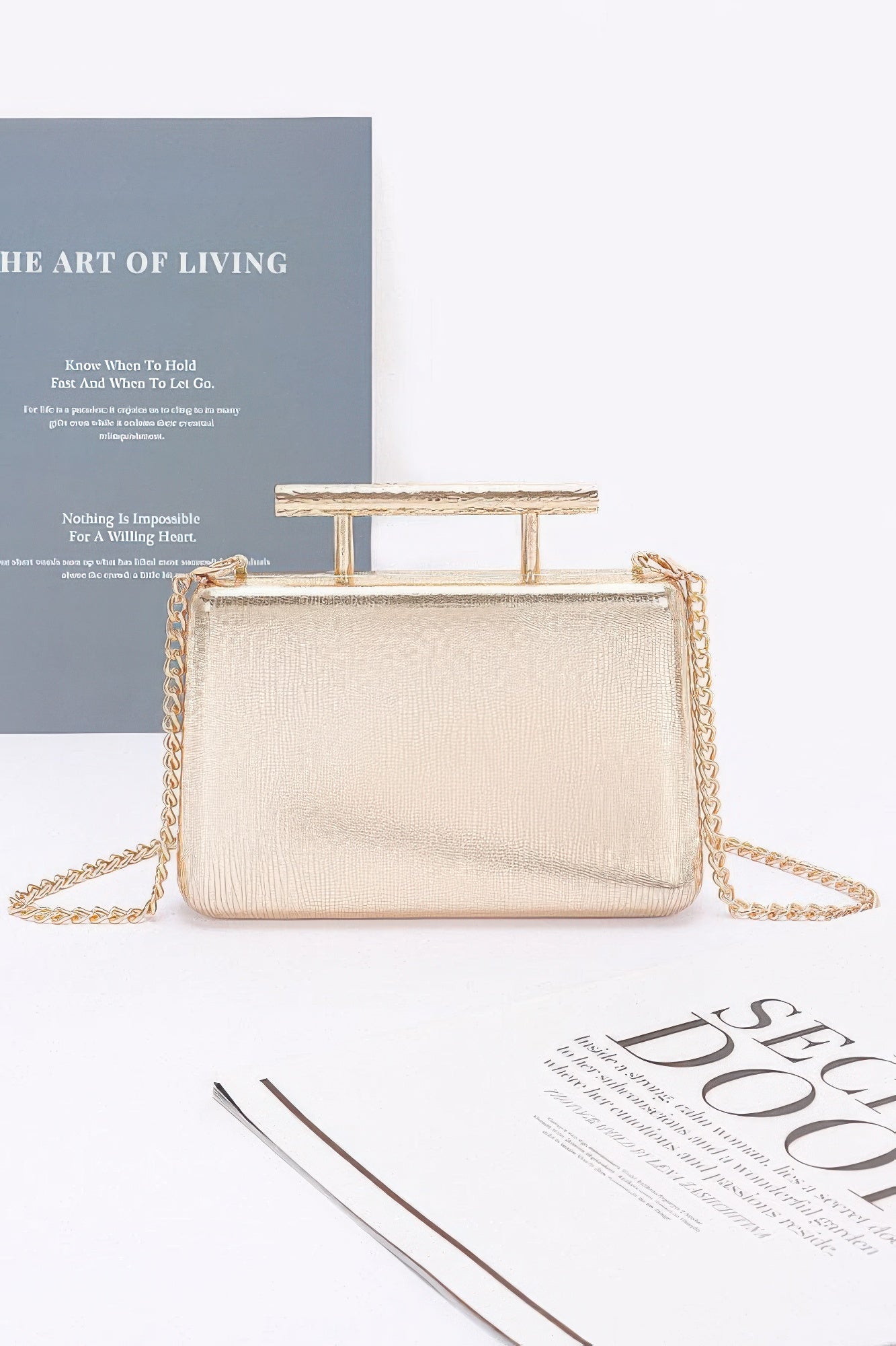 Metal Handle Top Case Clutch product image