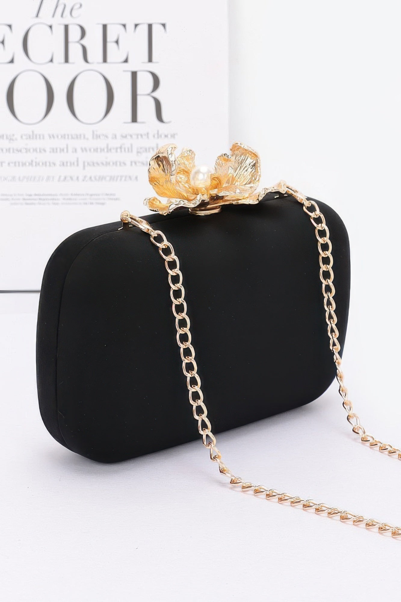 Big Metal Flower Satin Case Bag product image