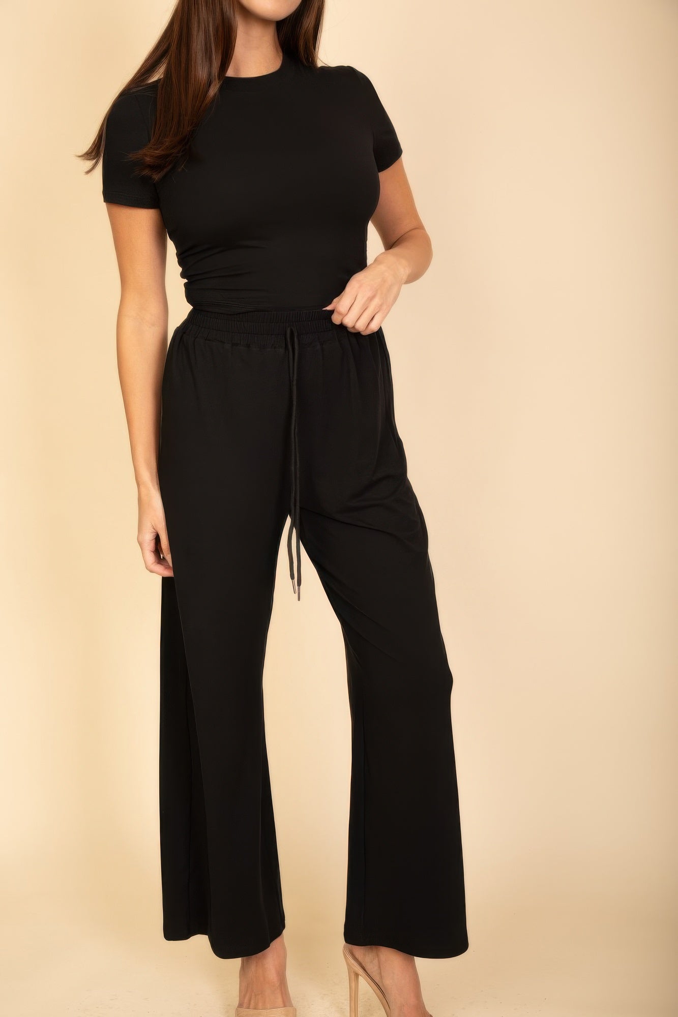 Relaxed Fit Top And Wide-leg Pants Set product image