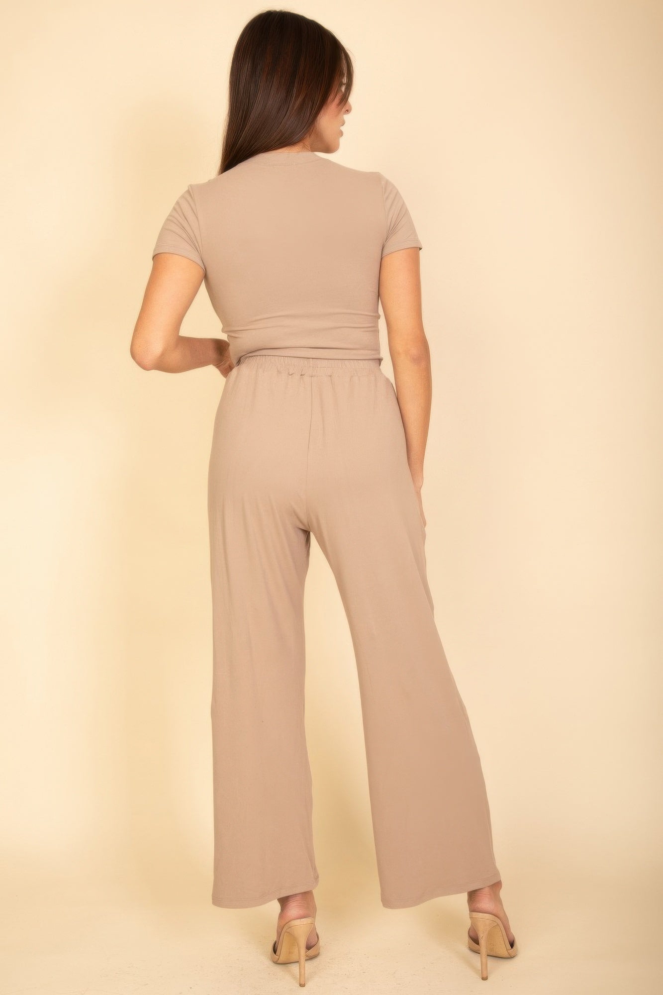Relaxed Fit Top And Wide-leg Pants Set product image