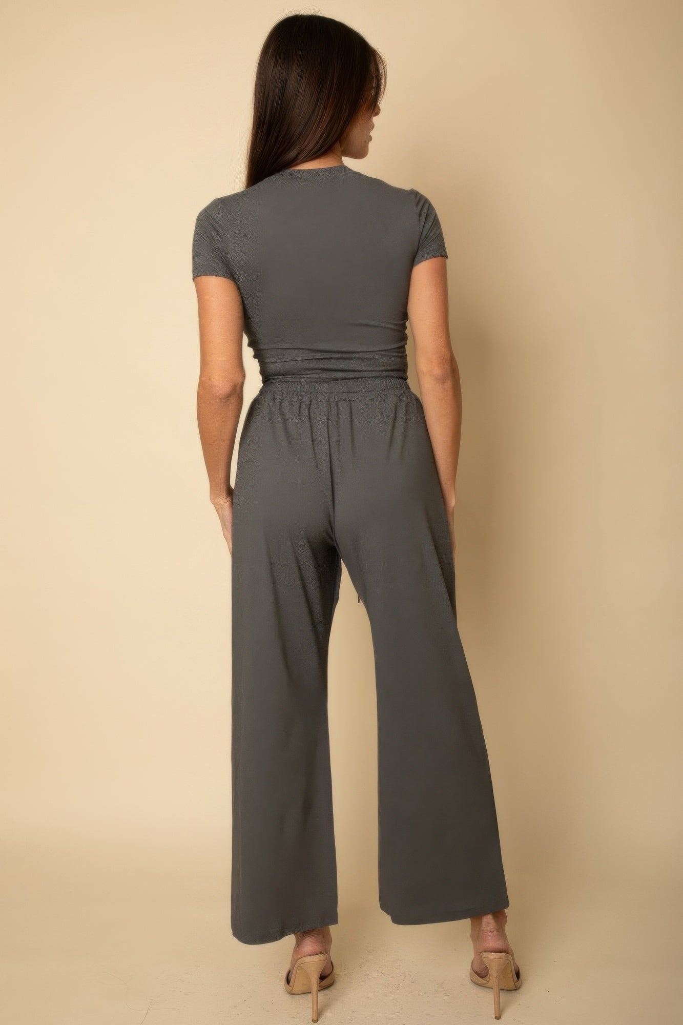 Relaxed Fit Top And Wide-leg Pants Set product image