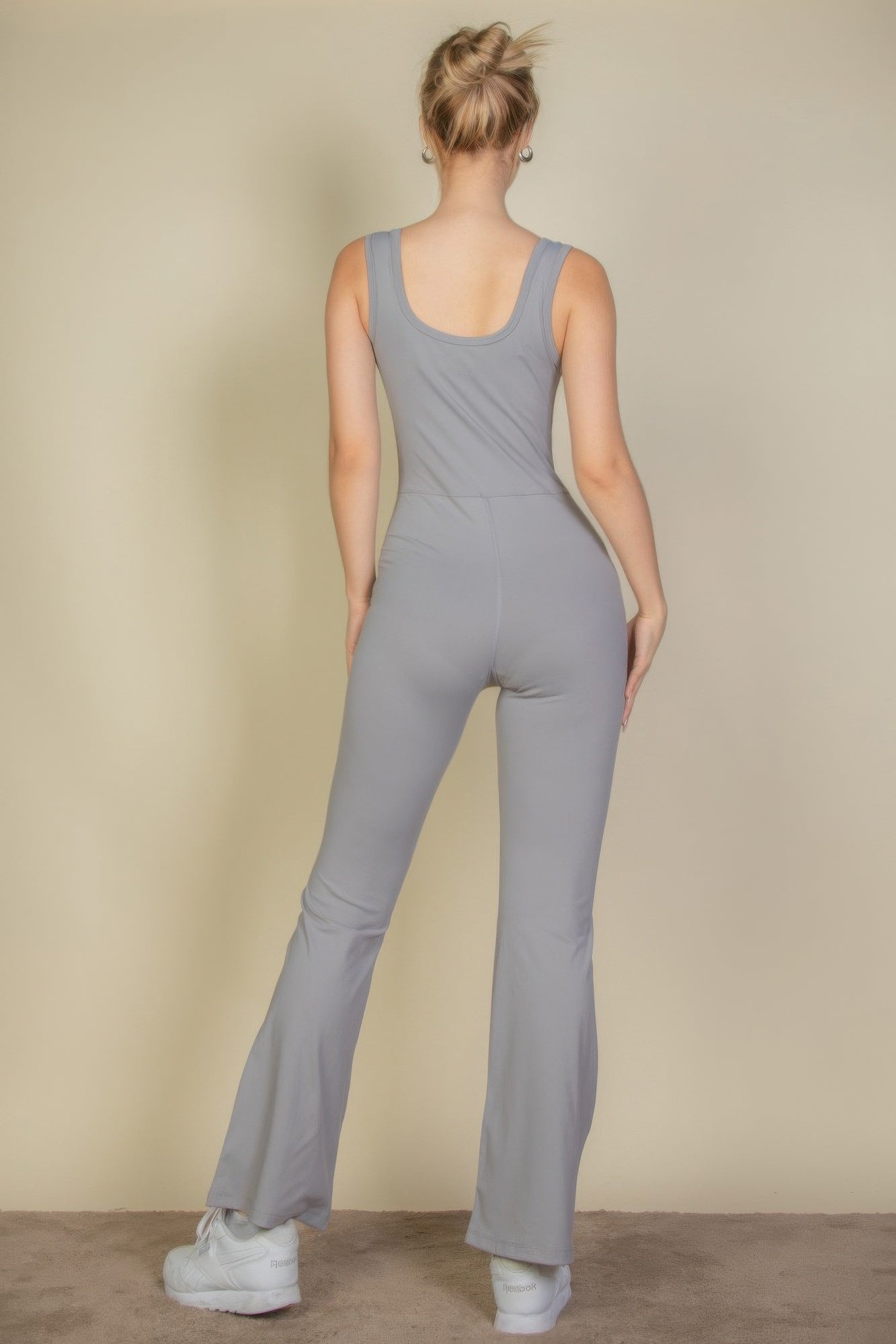 Solid Flare Leg Sports Jumpsuit product image