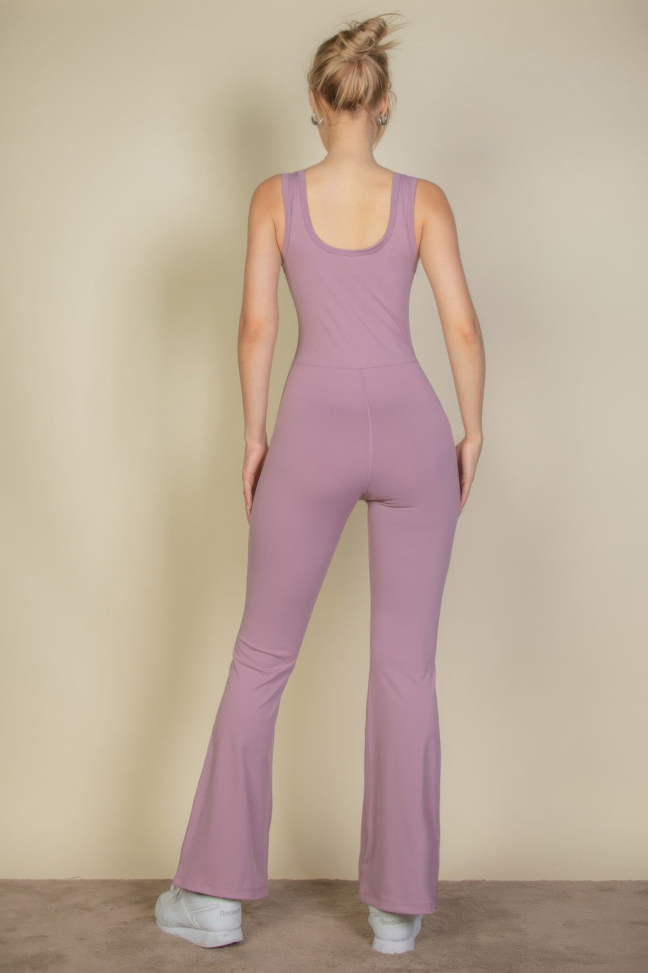 Solid Flare Leg Sports Jumpsuit product image