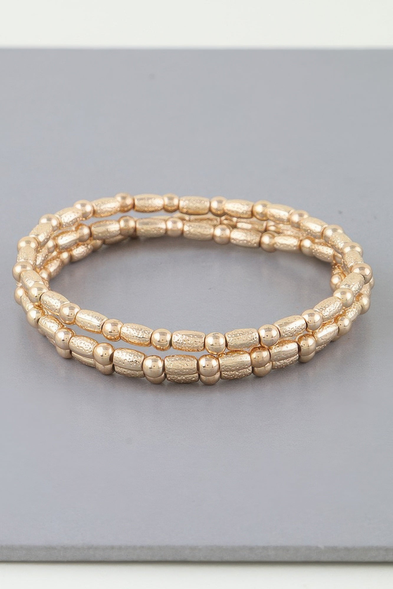 Triple Pillar Stone Beaded Bracelet product image