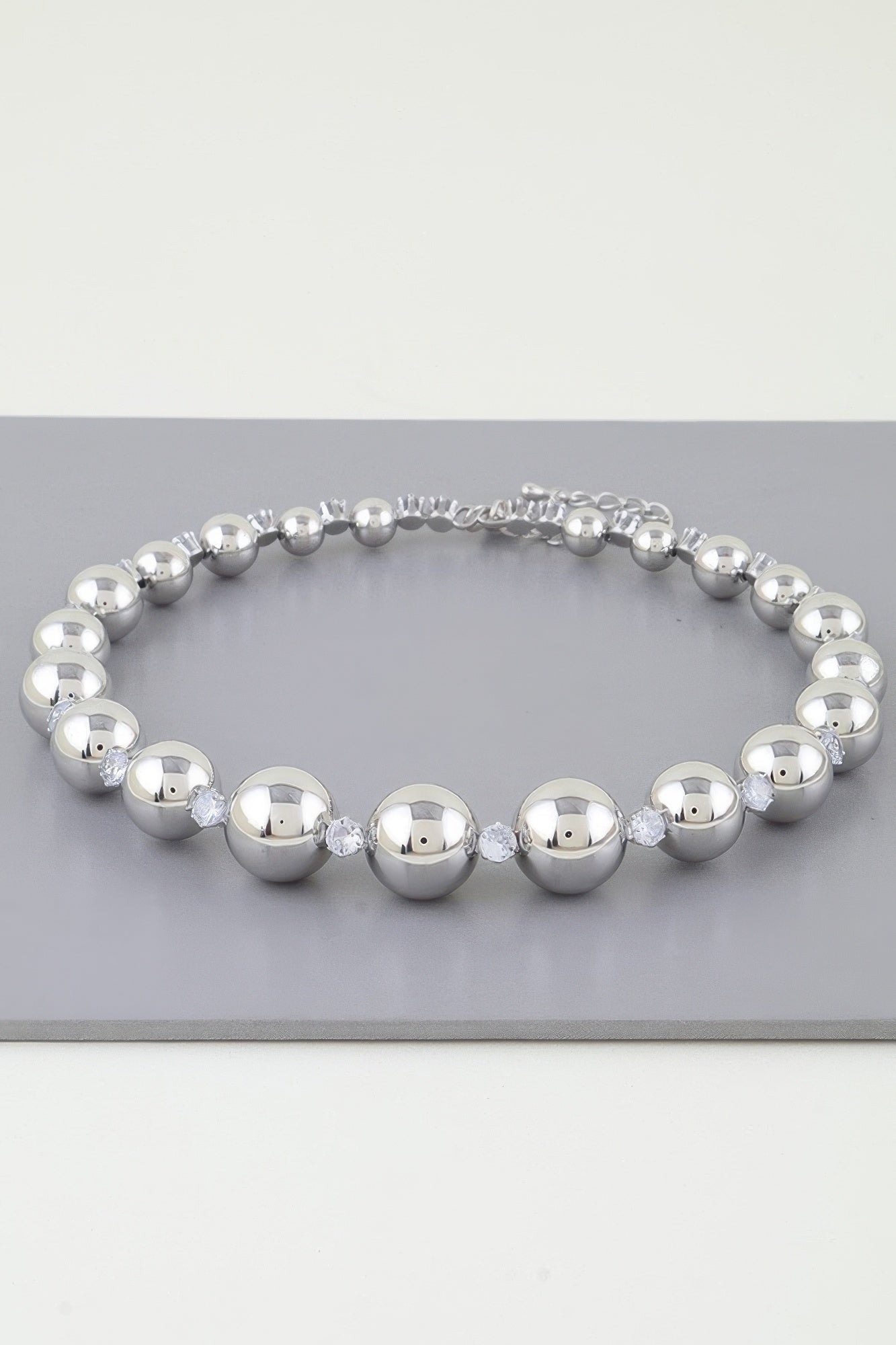 Rhinestone Beaded Choker Necklace product image