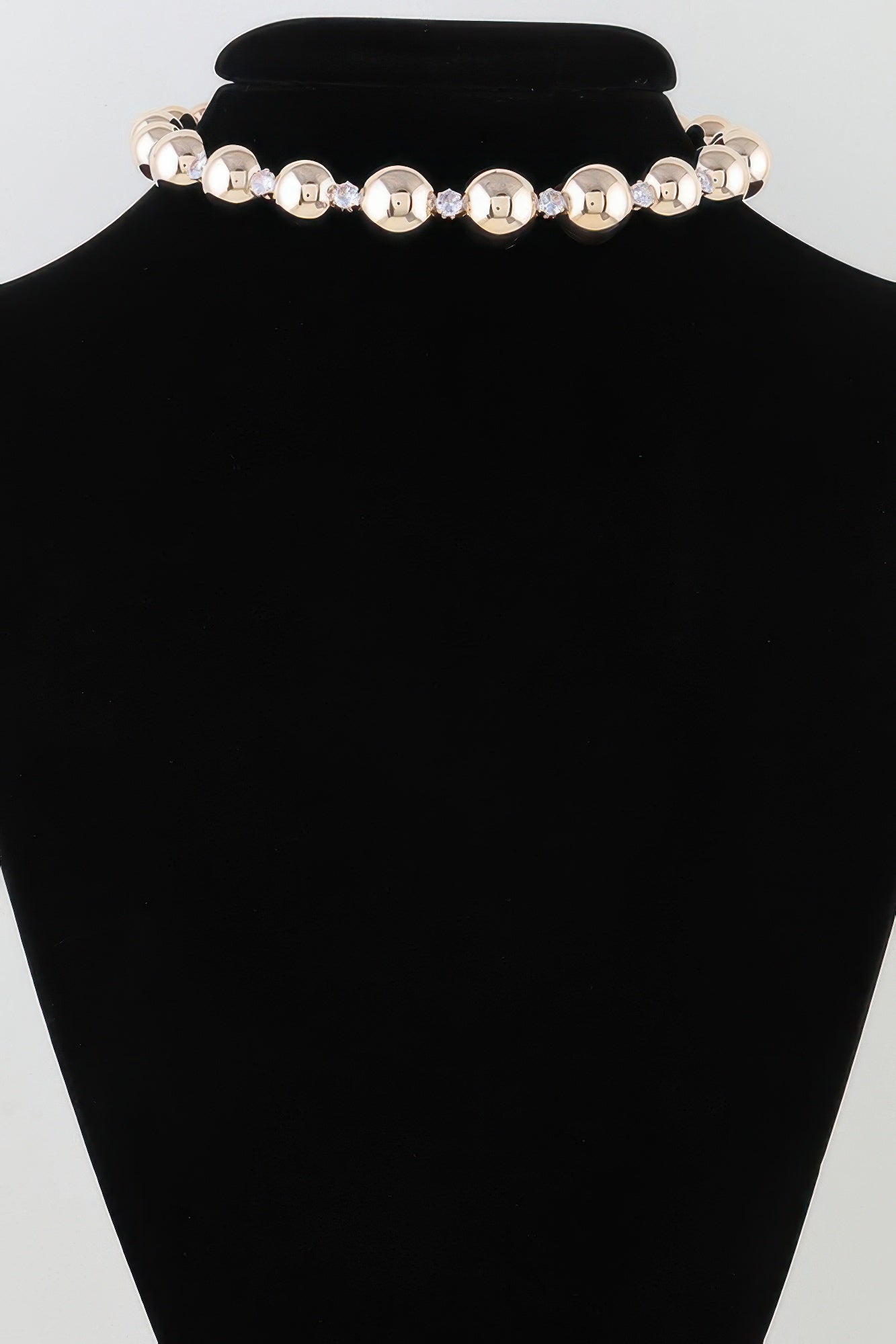 Rhinestone Beaded Choker Necklace product image