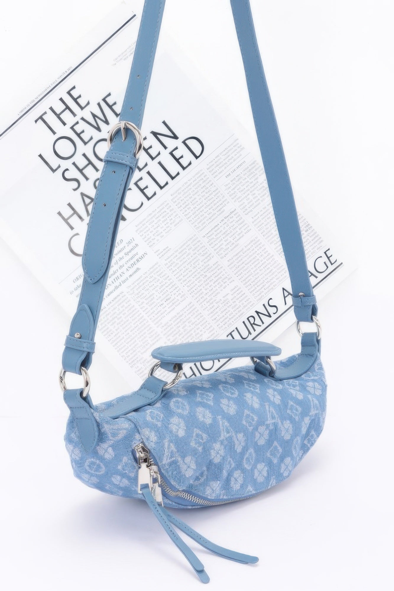 Embossed Denim Crossbody Bag product image
