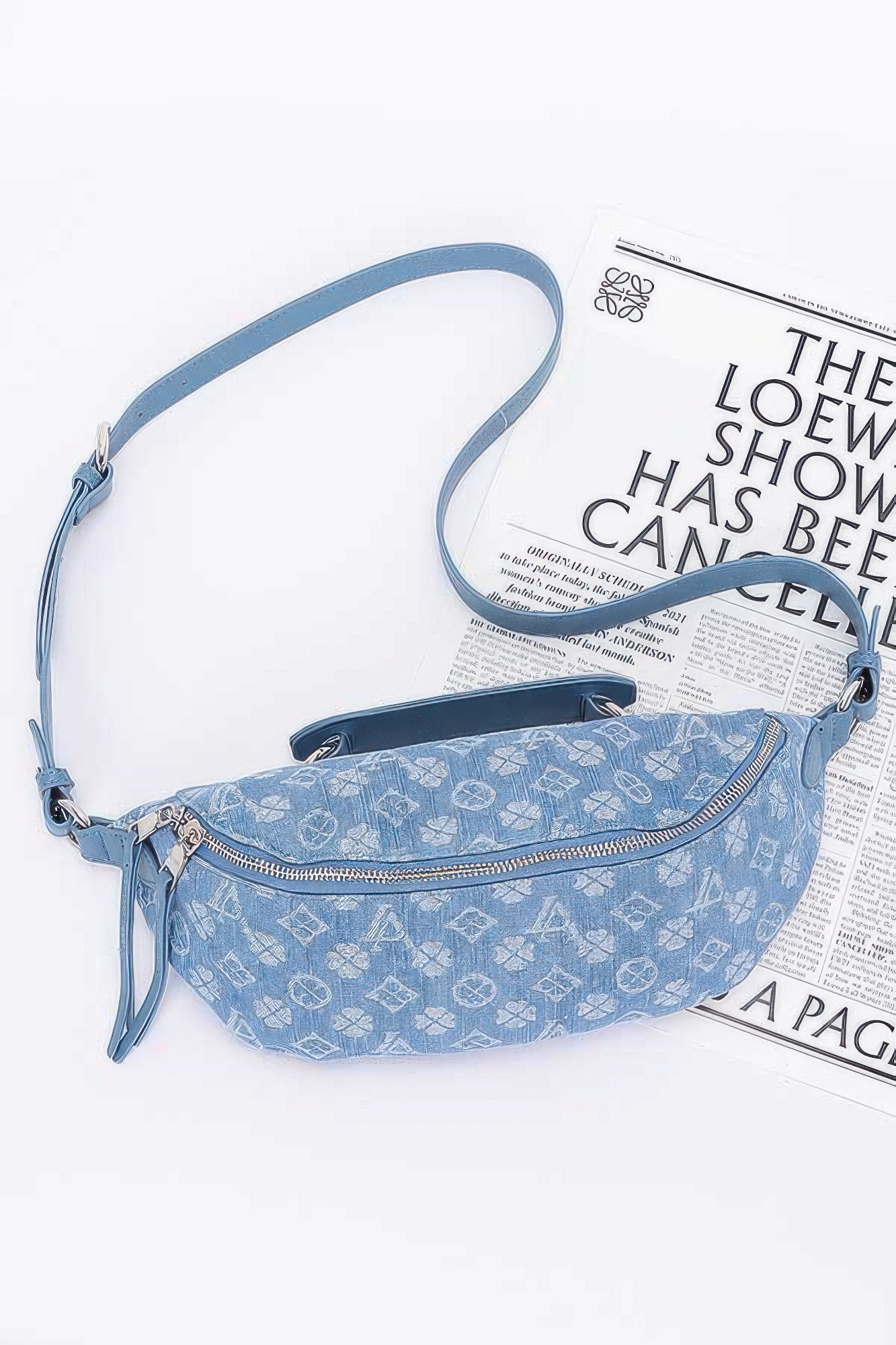 Embossed Denim Crossbody Bag product image