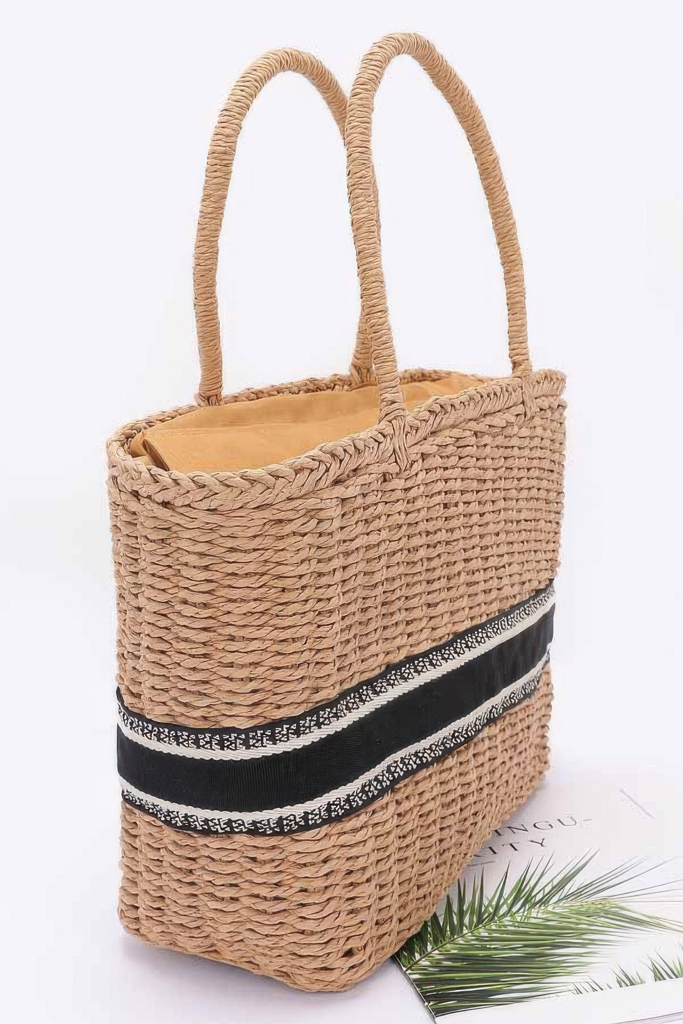 Faux Straw Tote Bag product image