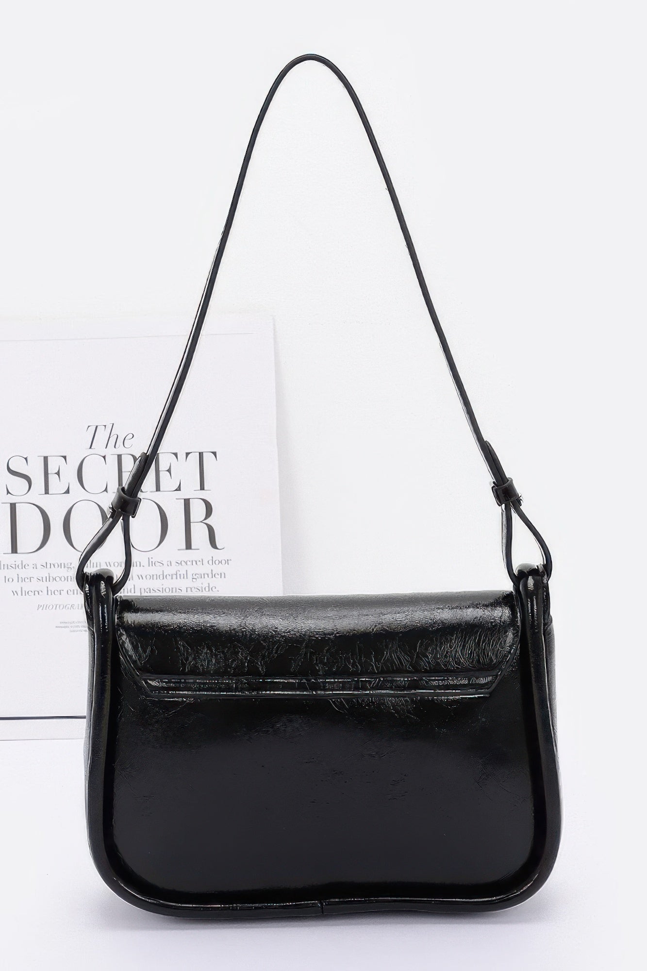 Faux Leather Bow Flap Bag product image