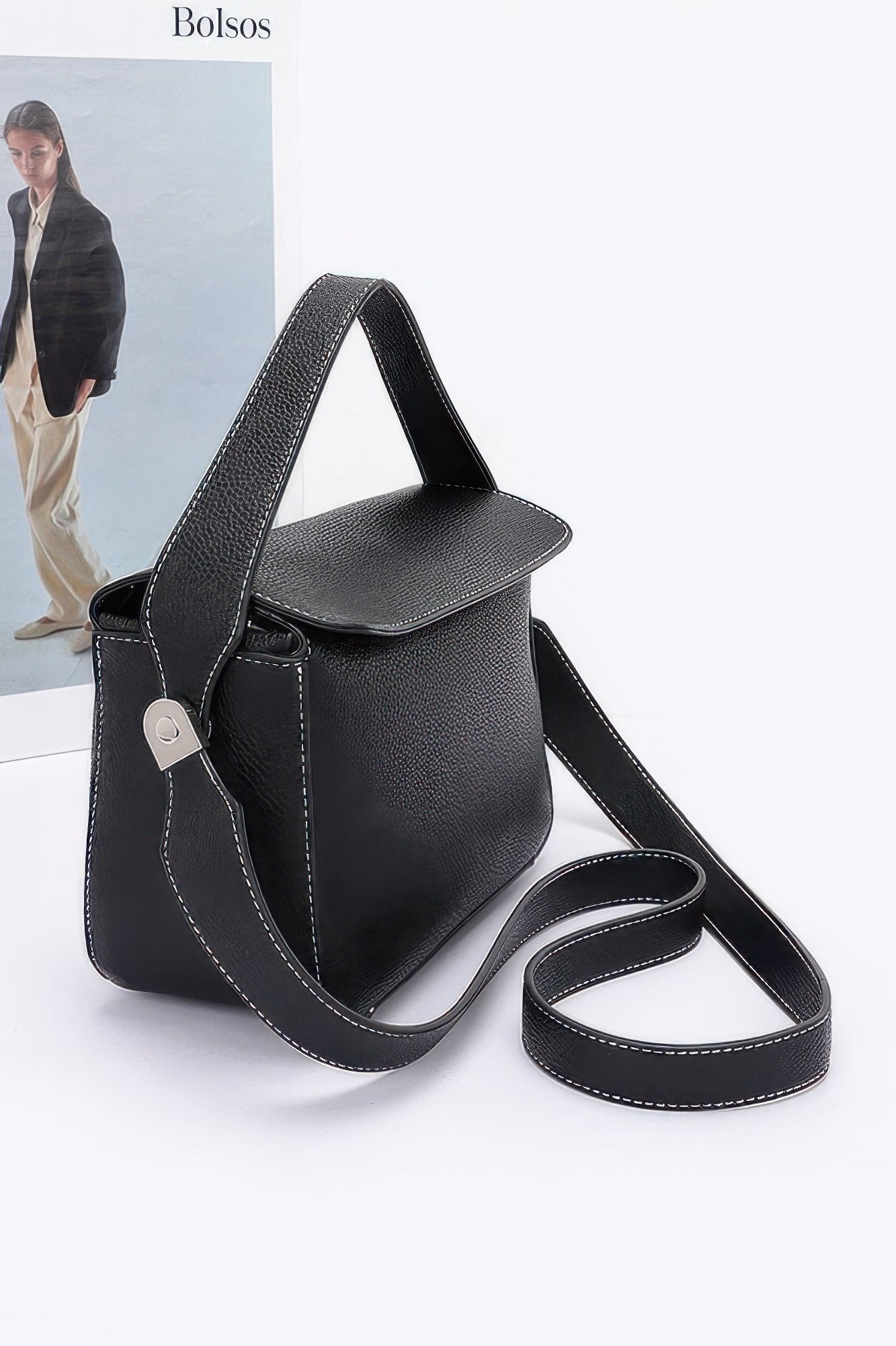 Faux Leather Crossbody Handle Bag product image