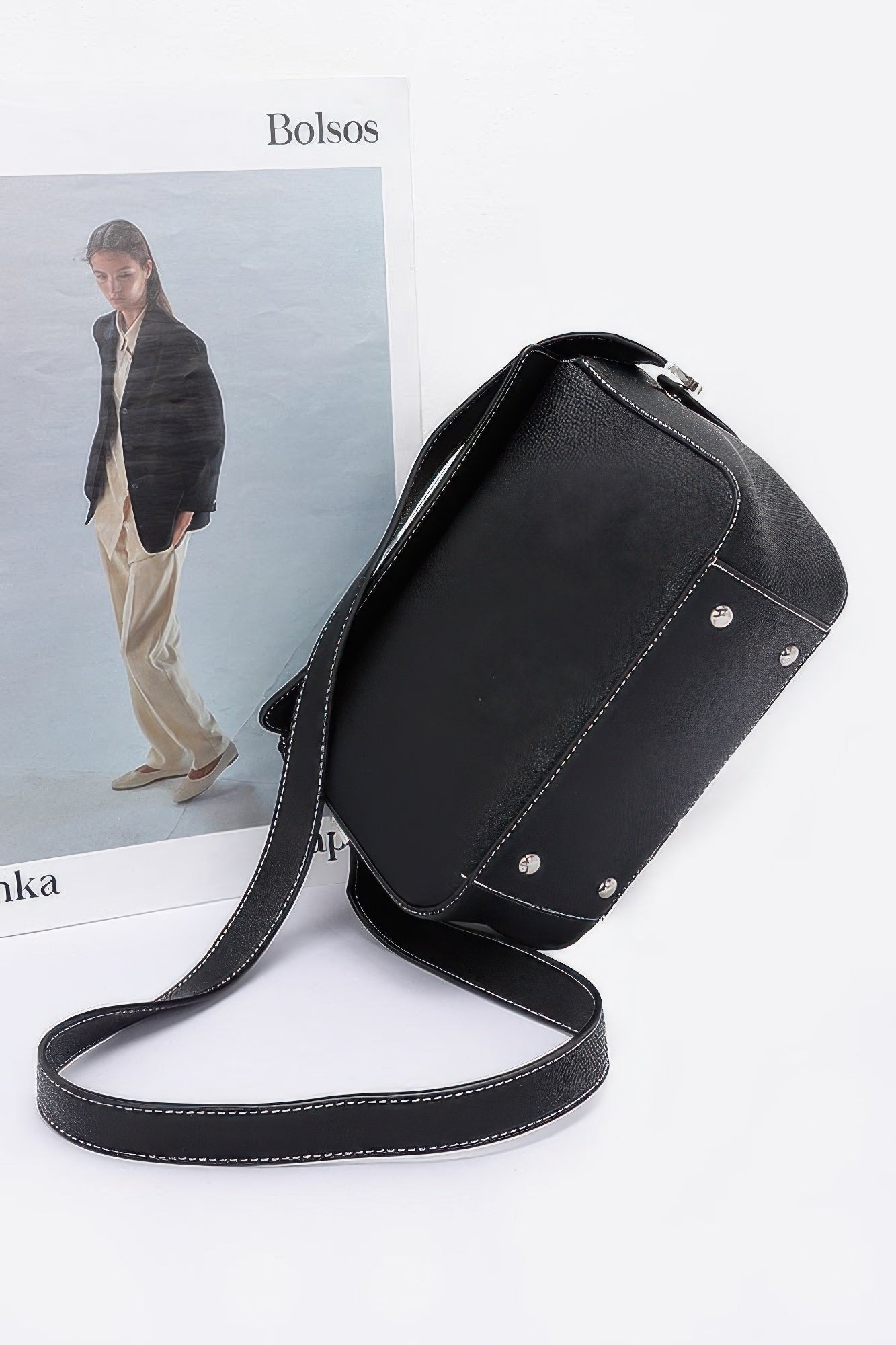 Faux Leather Crossbody Handle Bag product image