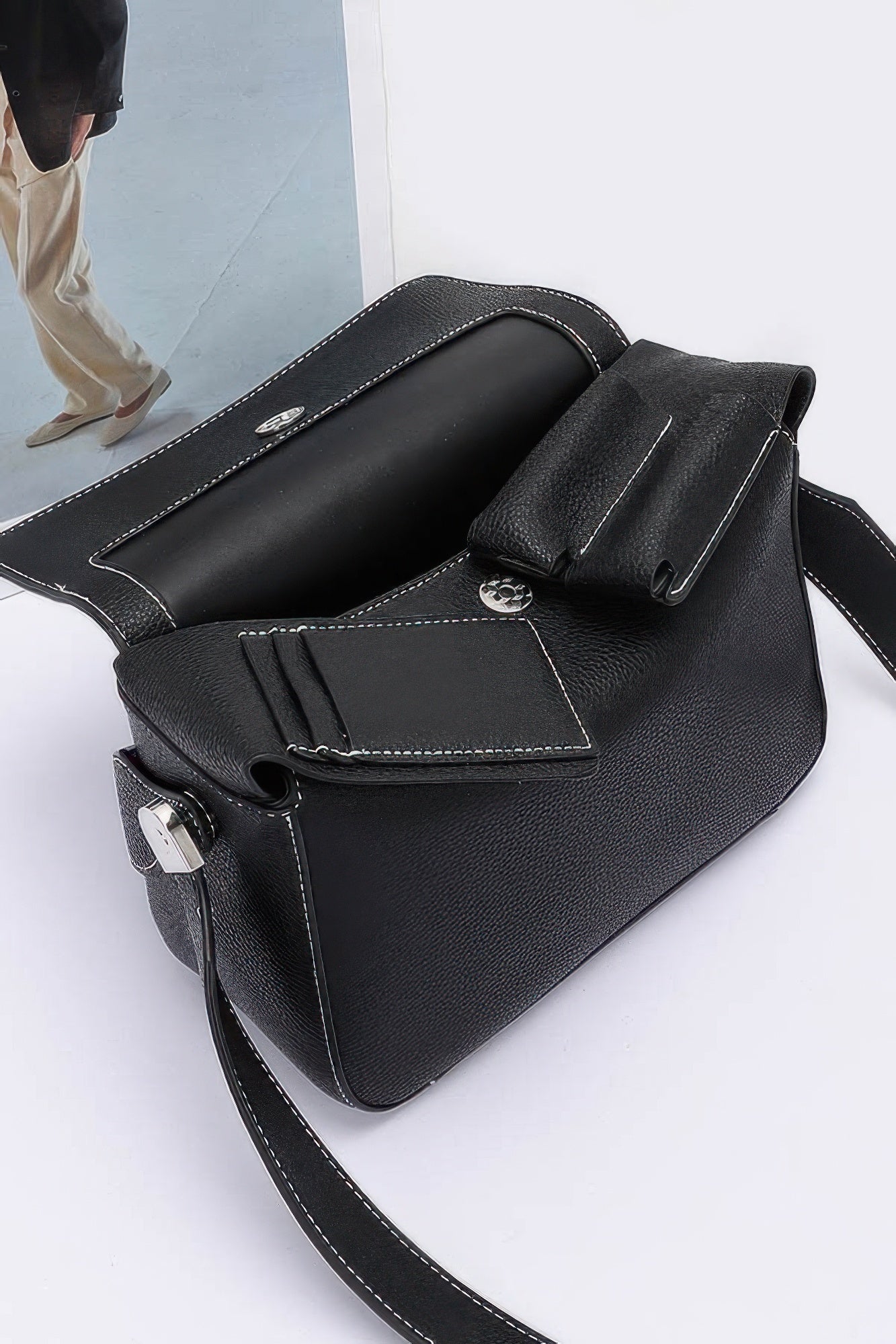 Faux Leather Crossbody Handle Bag product image