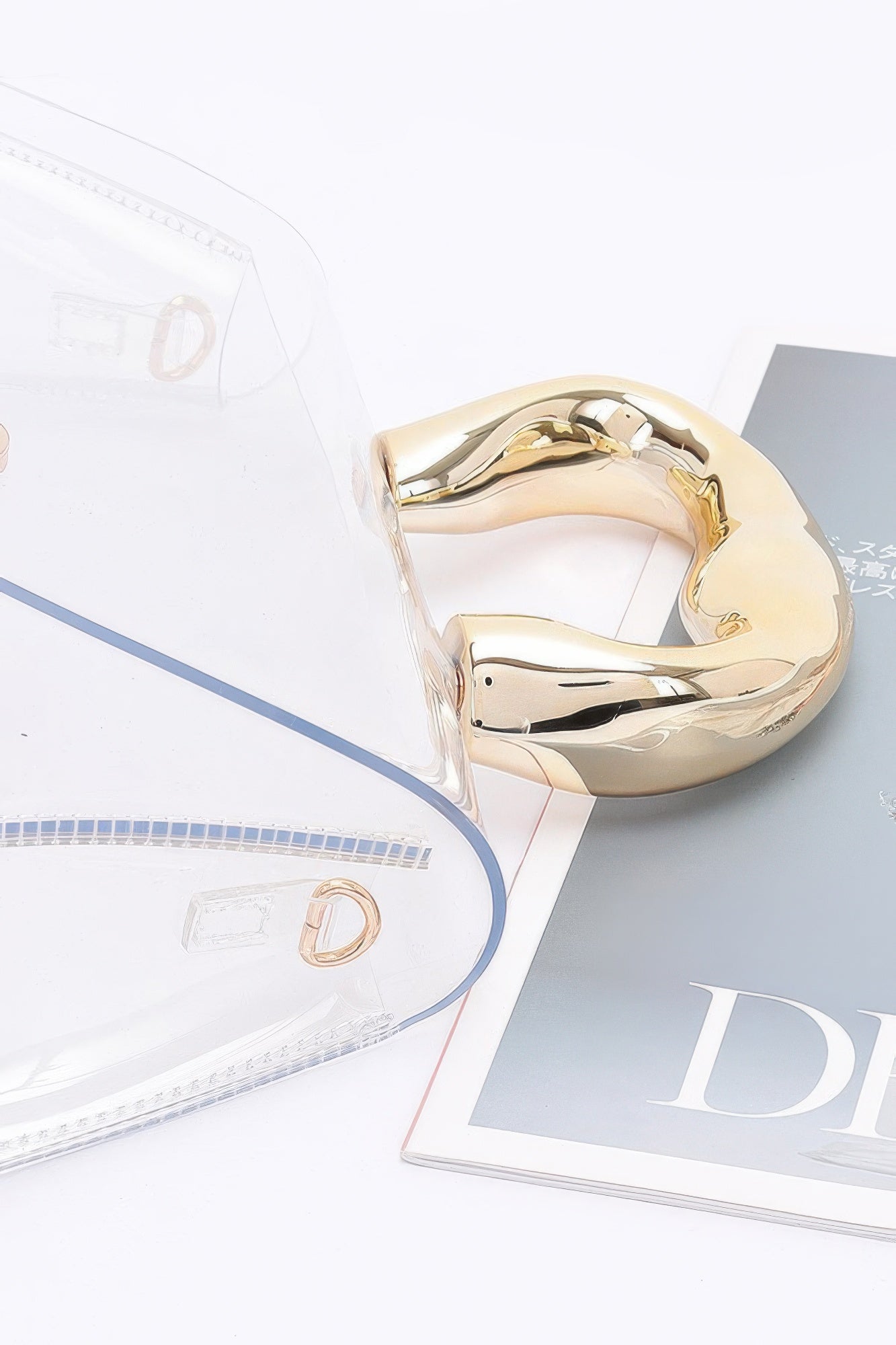 Pvc Clear Metal Handle Flap Bag product image