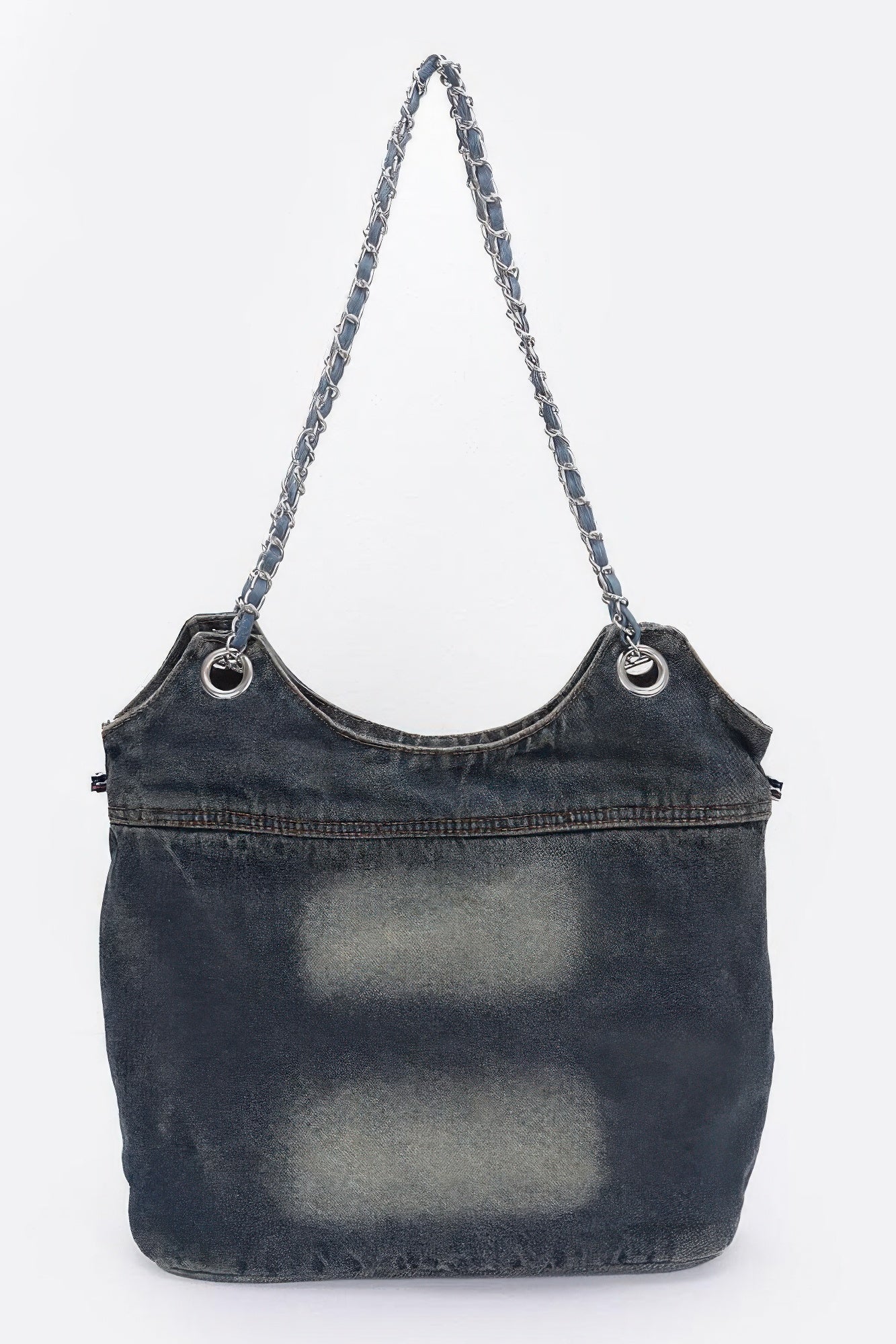 Washed Denim Double Pockets Tote Bag product image