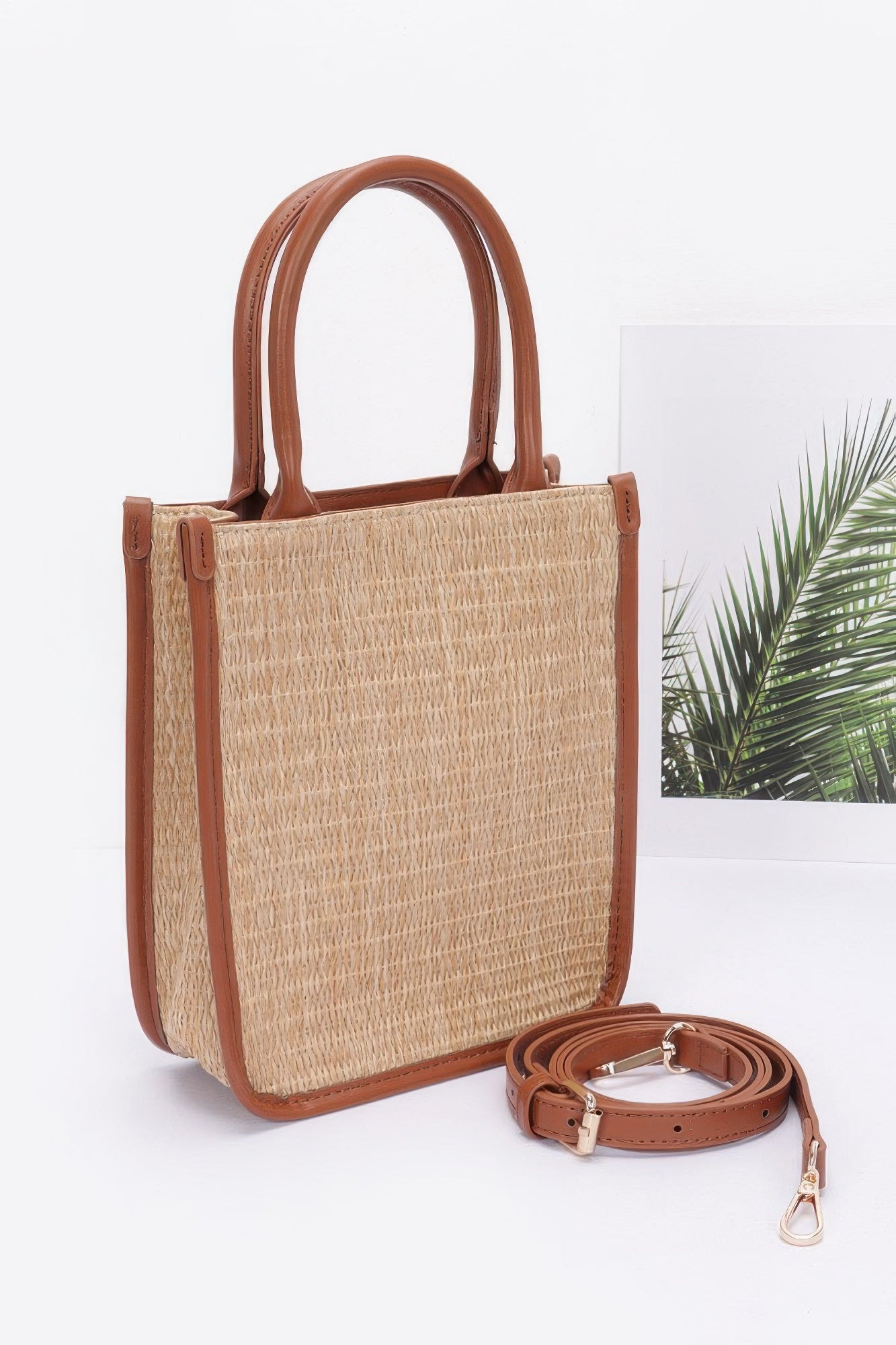 Faux Straw Tote Bag product image