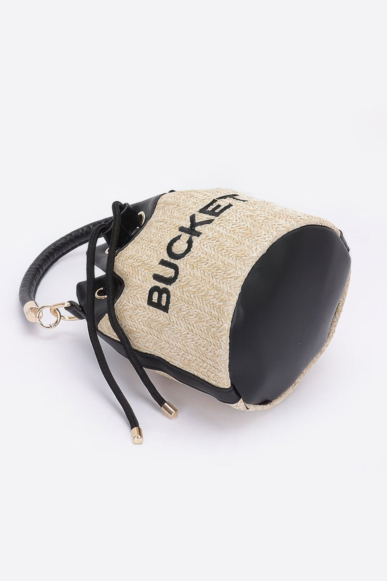 Faux Straw Bucket Bag product image