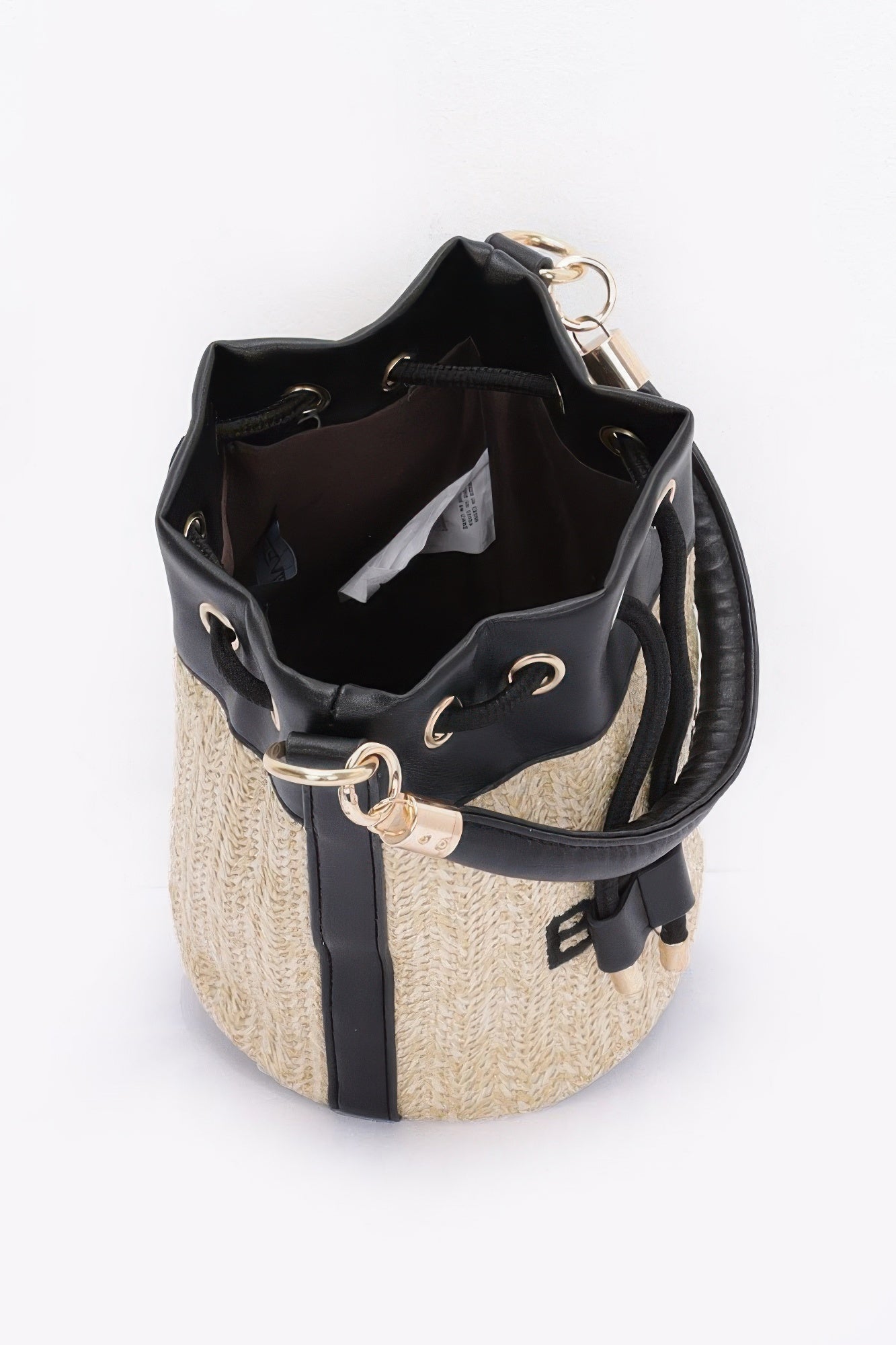 Faux Straw Bucket Bag product image
