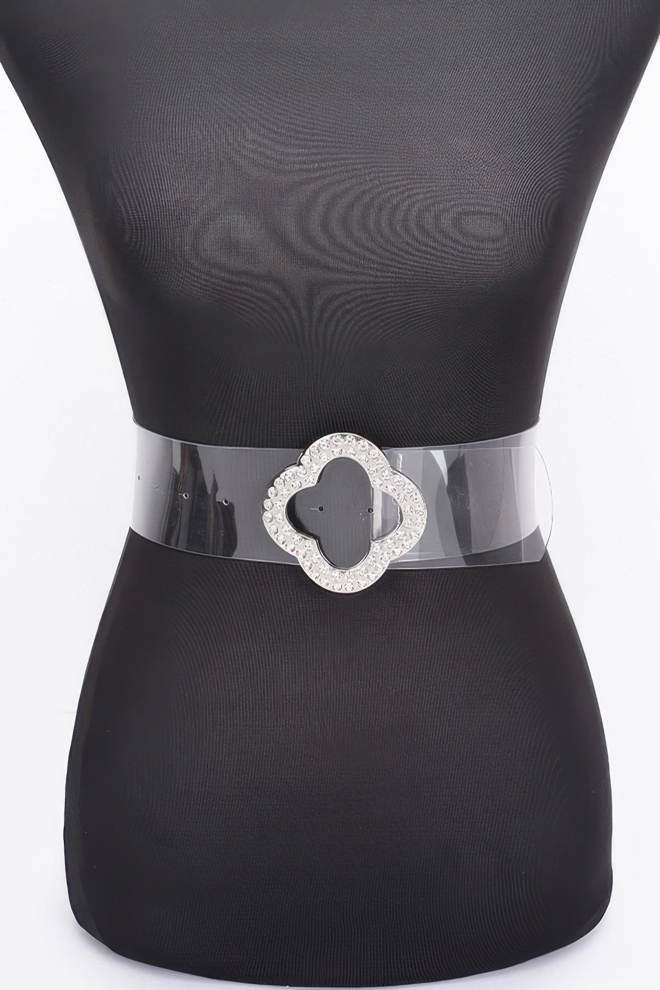 Rhinestone Metal Buckle Clear Belt product image