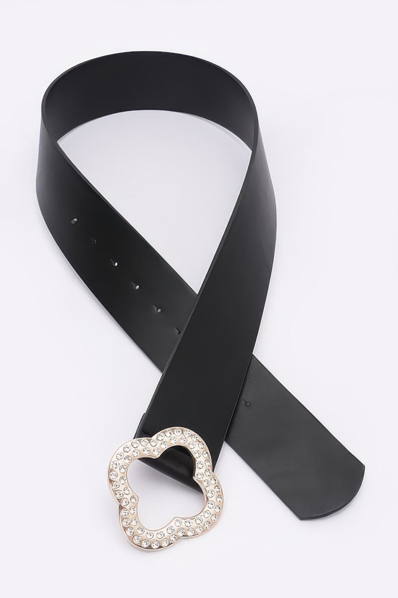 Rhinestone Metal Buckle Metallic Stretch Belt product image