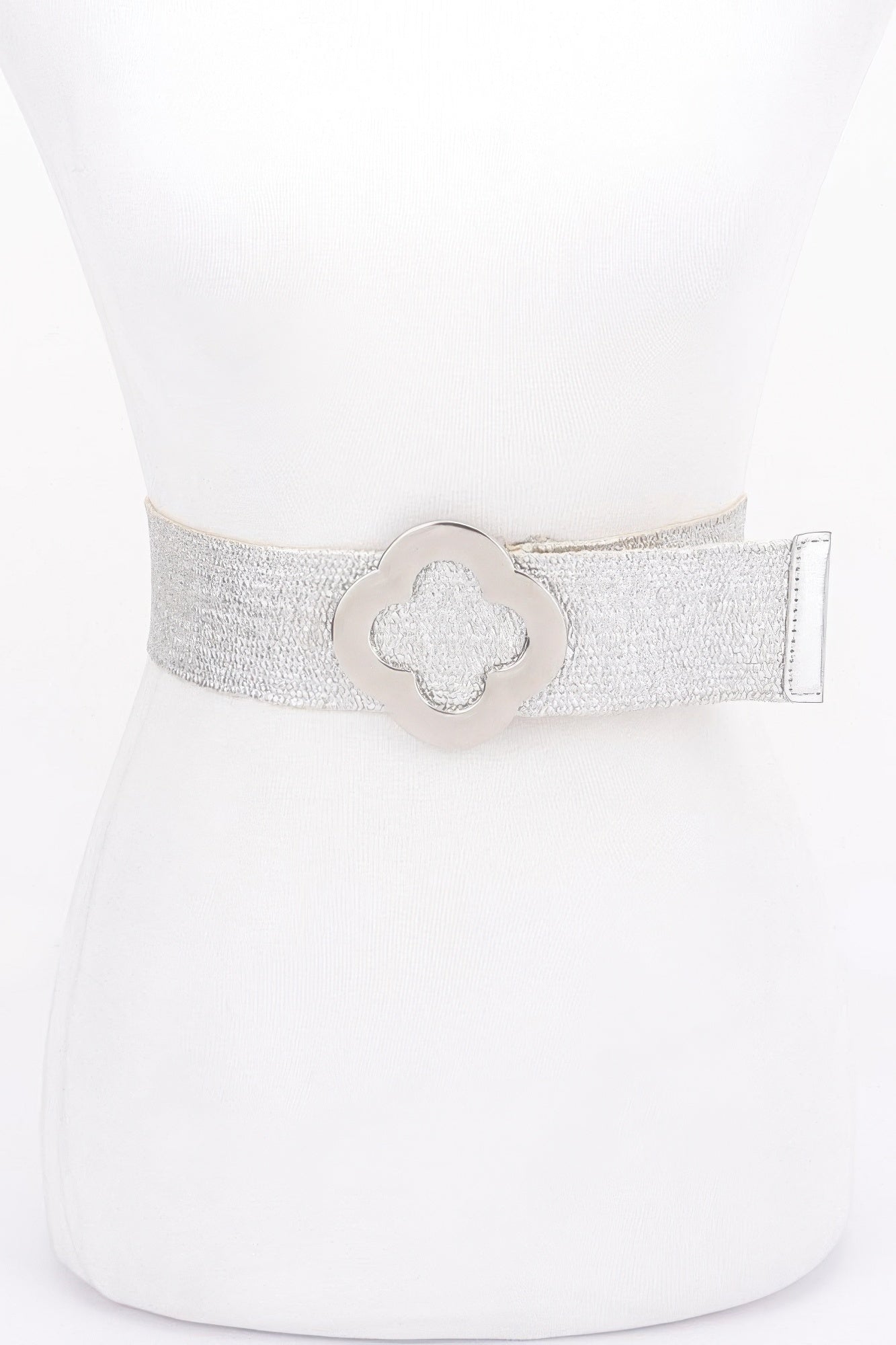 Metal Buckle Metallic Stretch Belt product image