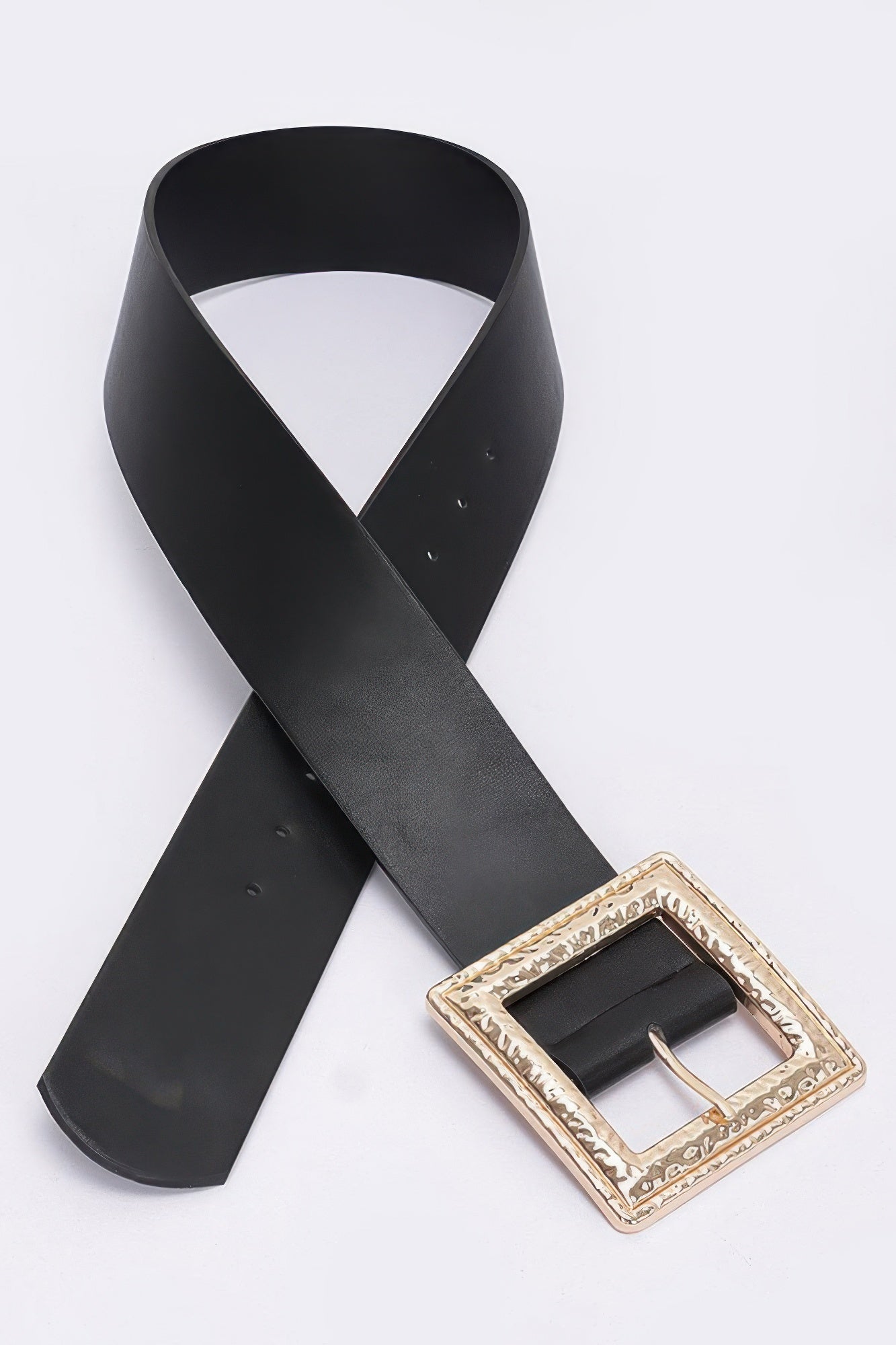 Hammered Metal Buckle Stretch Belt product image