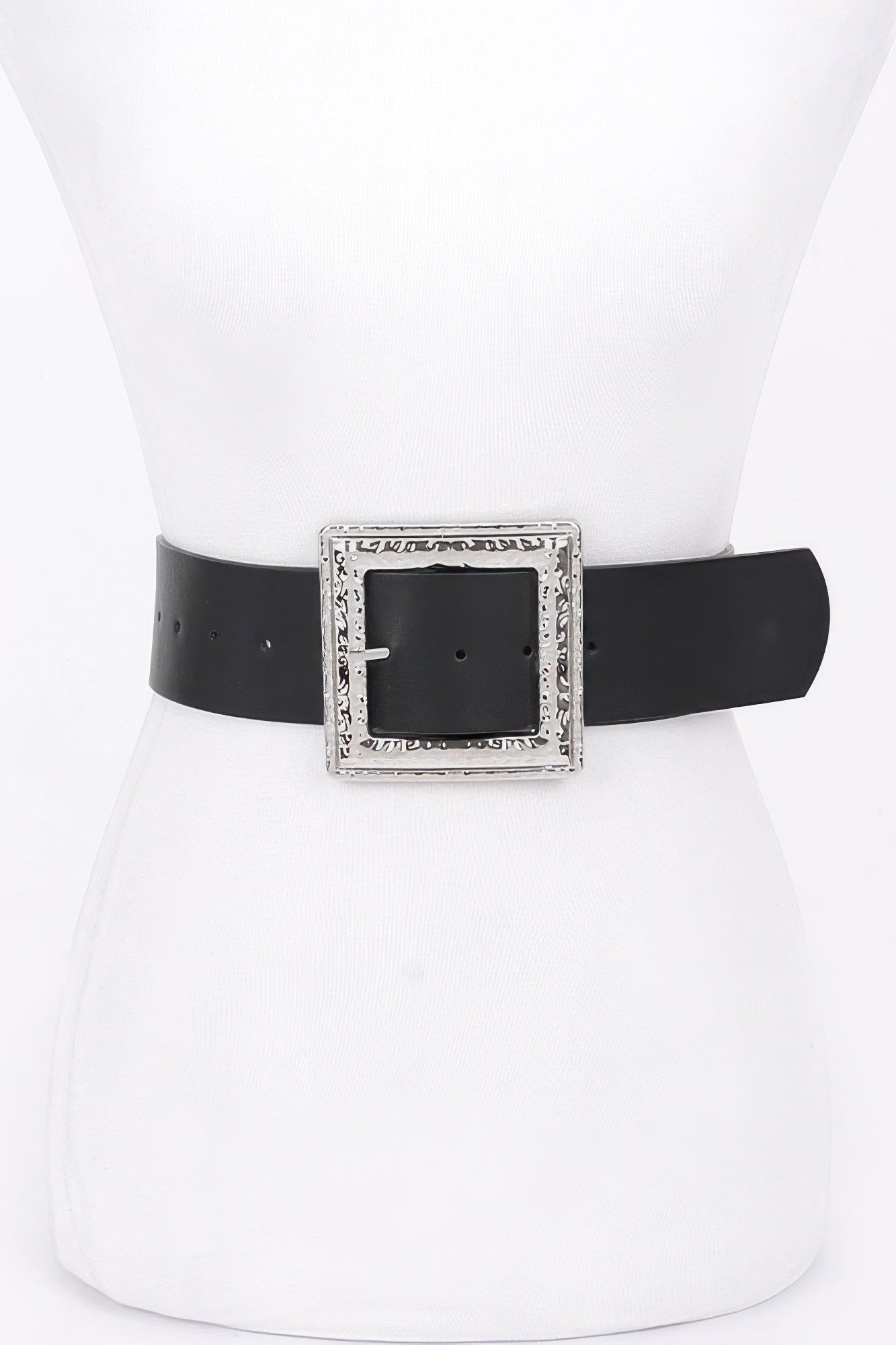 Hammered Metal Buckle Stretch Belt product image
