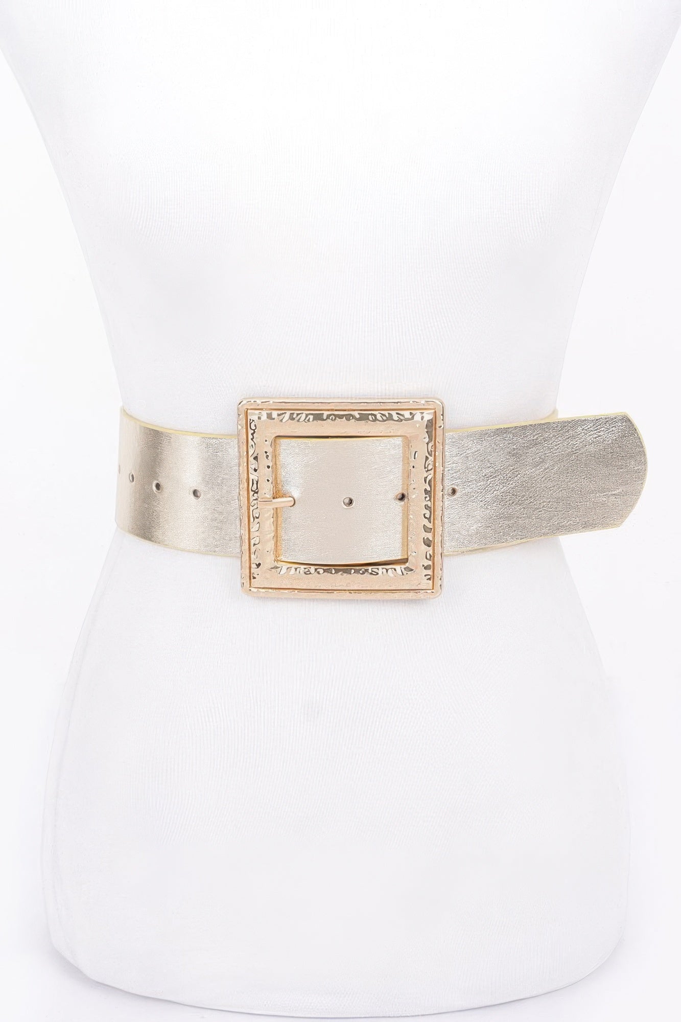 Hammered Metal Buckle Stretch Belt product image