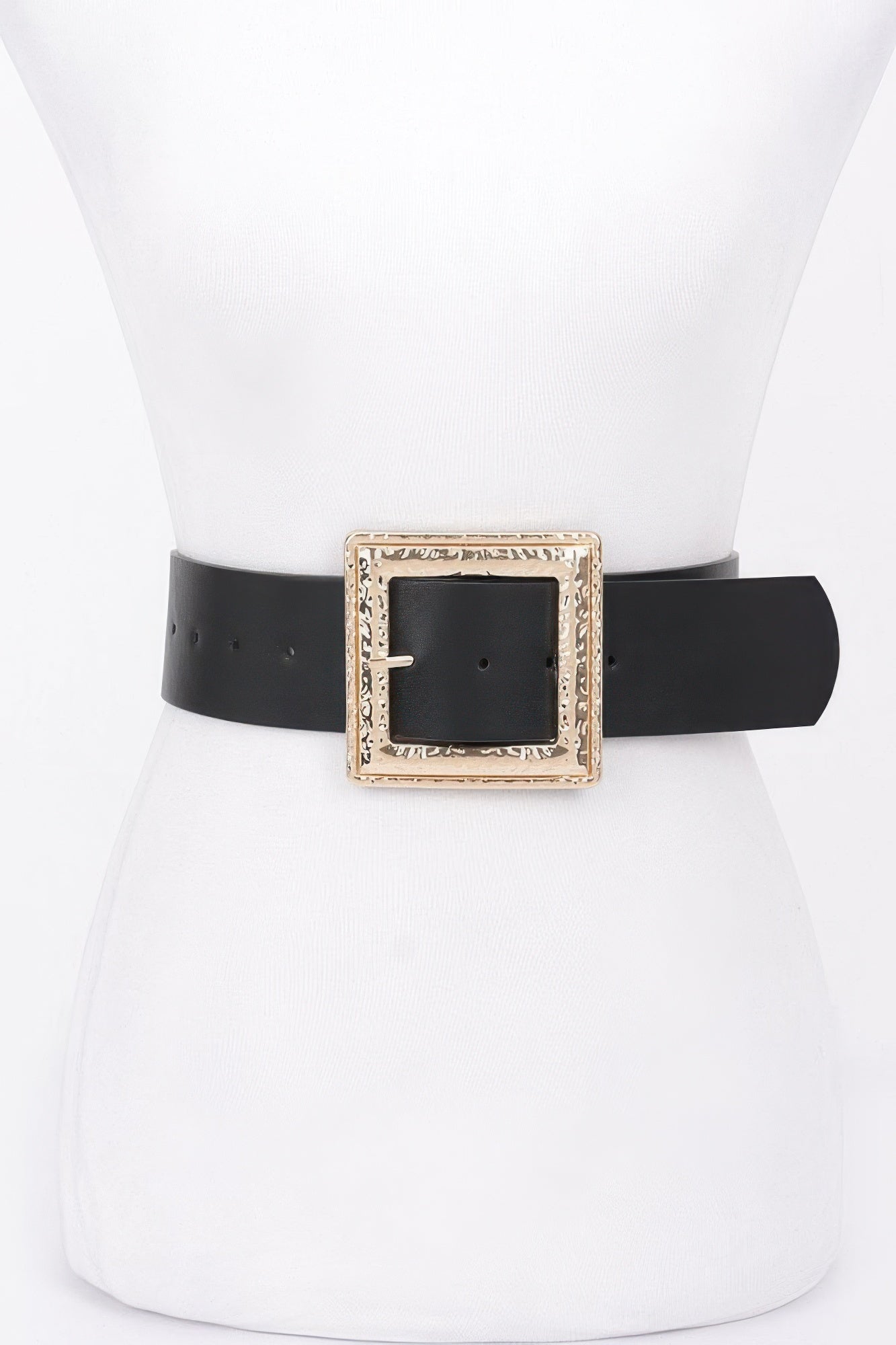 Hammered Metal Buckle Stretch Belt product image
