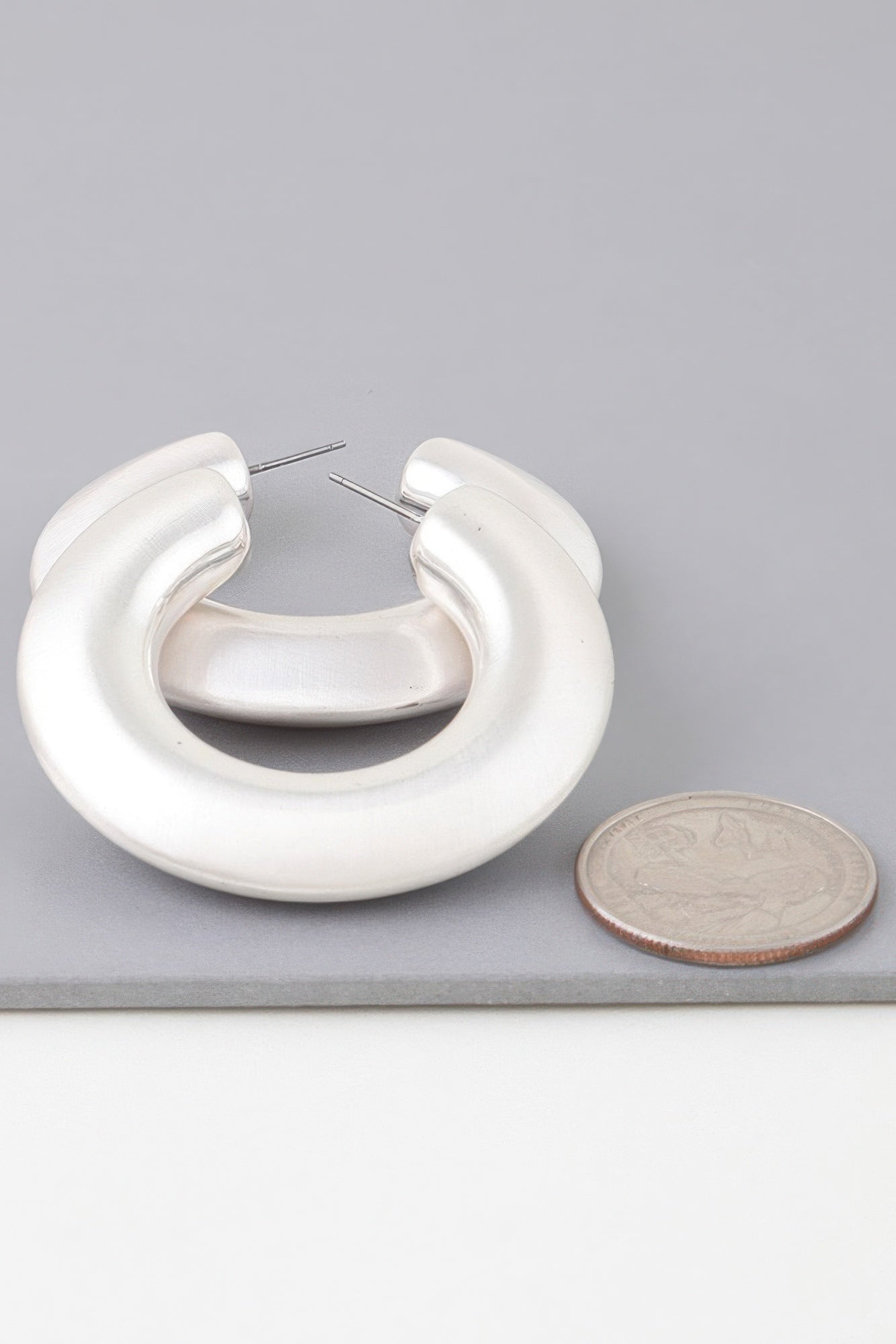 Matte Modern Hoop Earrings product image