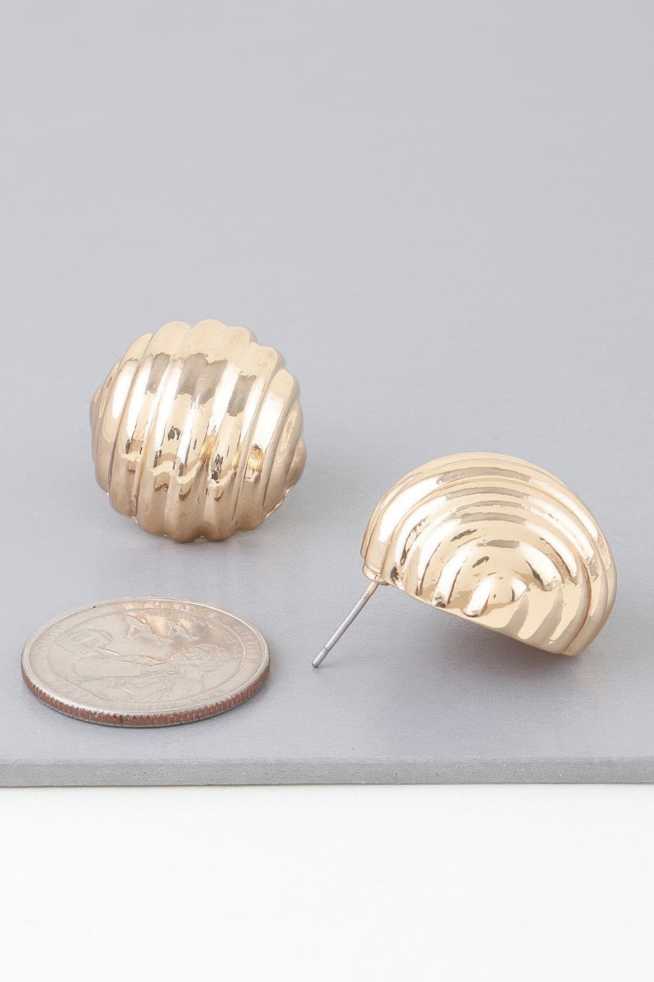 Multi Ribbed Dome Earrings product image