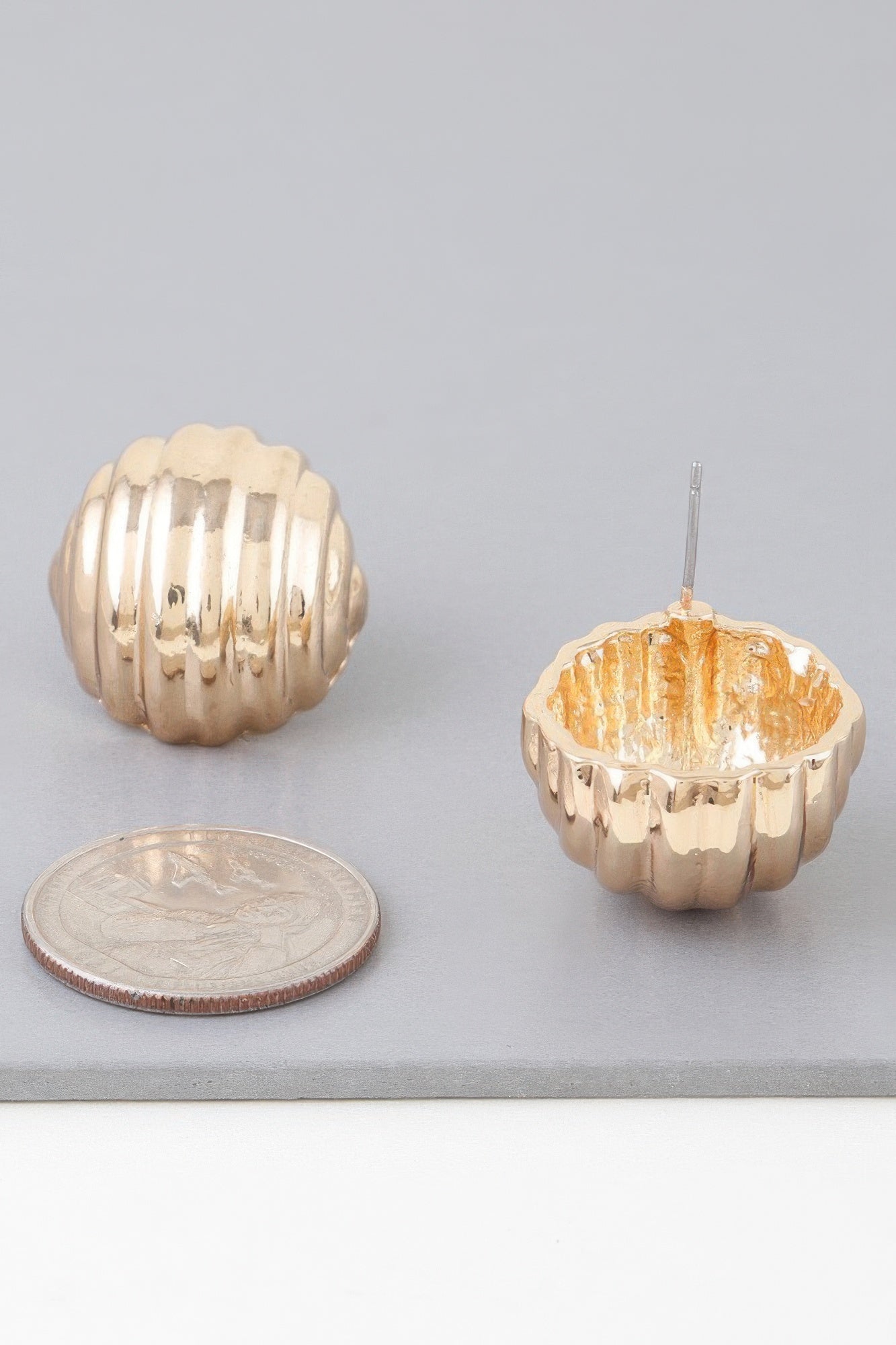 Multi Ribbed Dome Earrings product image