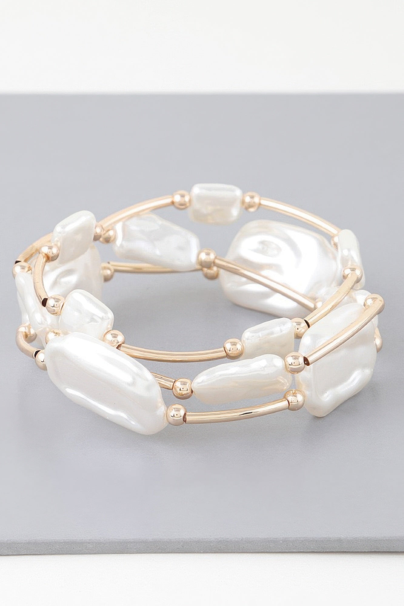Multi Abstract Pearl Stone Tube Bracelet product image